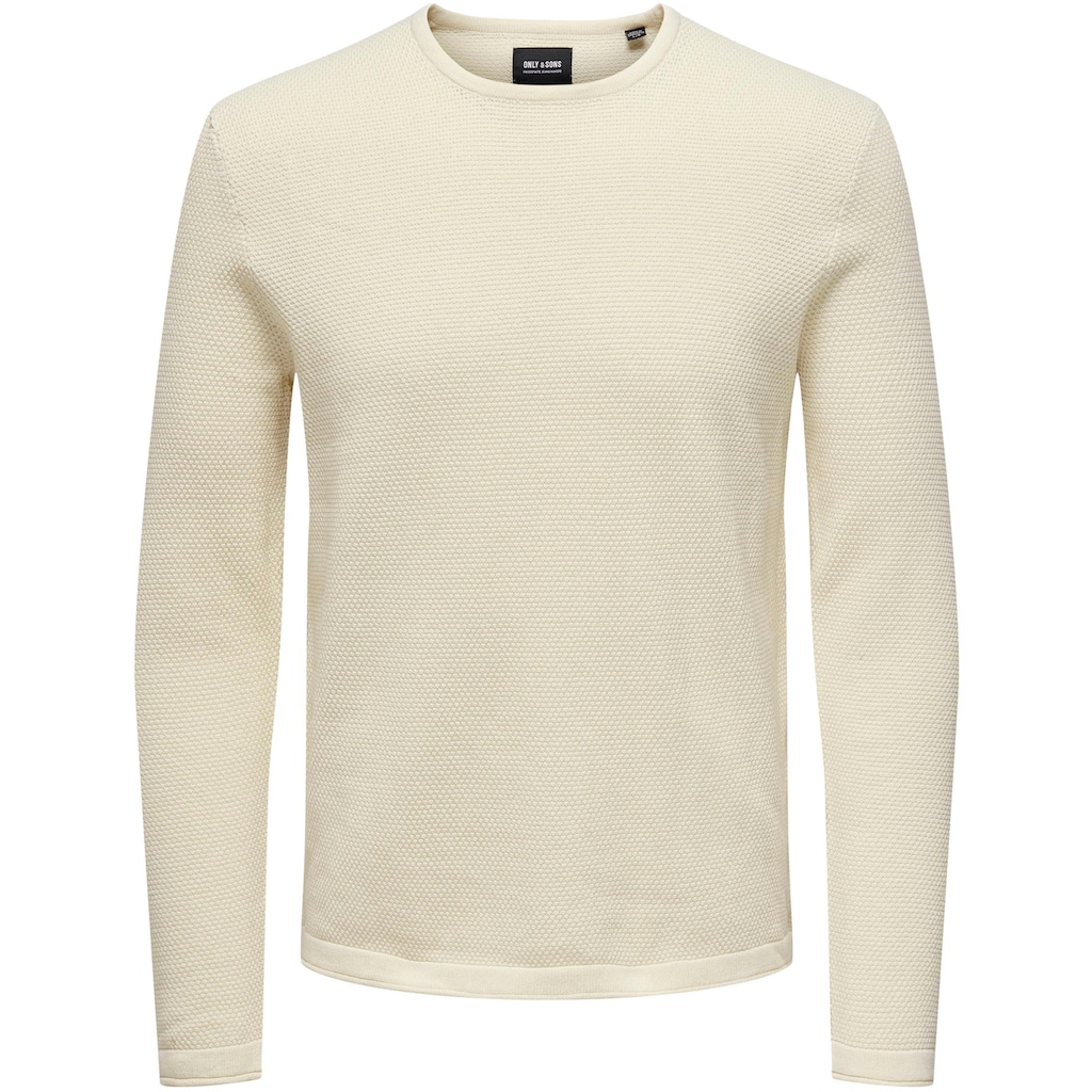 ONLY & SONS Rundhalspullover »PANTER 12 STRUC CREW NECK KNIT«