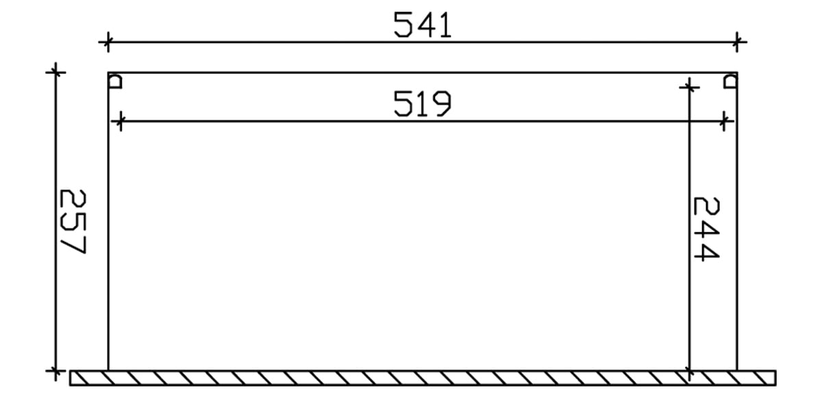 Skanholz Terrassendach »Genua«, 541 cm Breite, verschiedene Tiefe