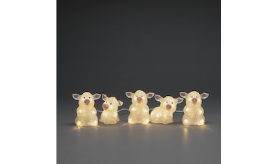 LED-Lichterkette »Schwein«, 40 St.-flammig, LED Acryl Schweine 5-er Set, transparent,...