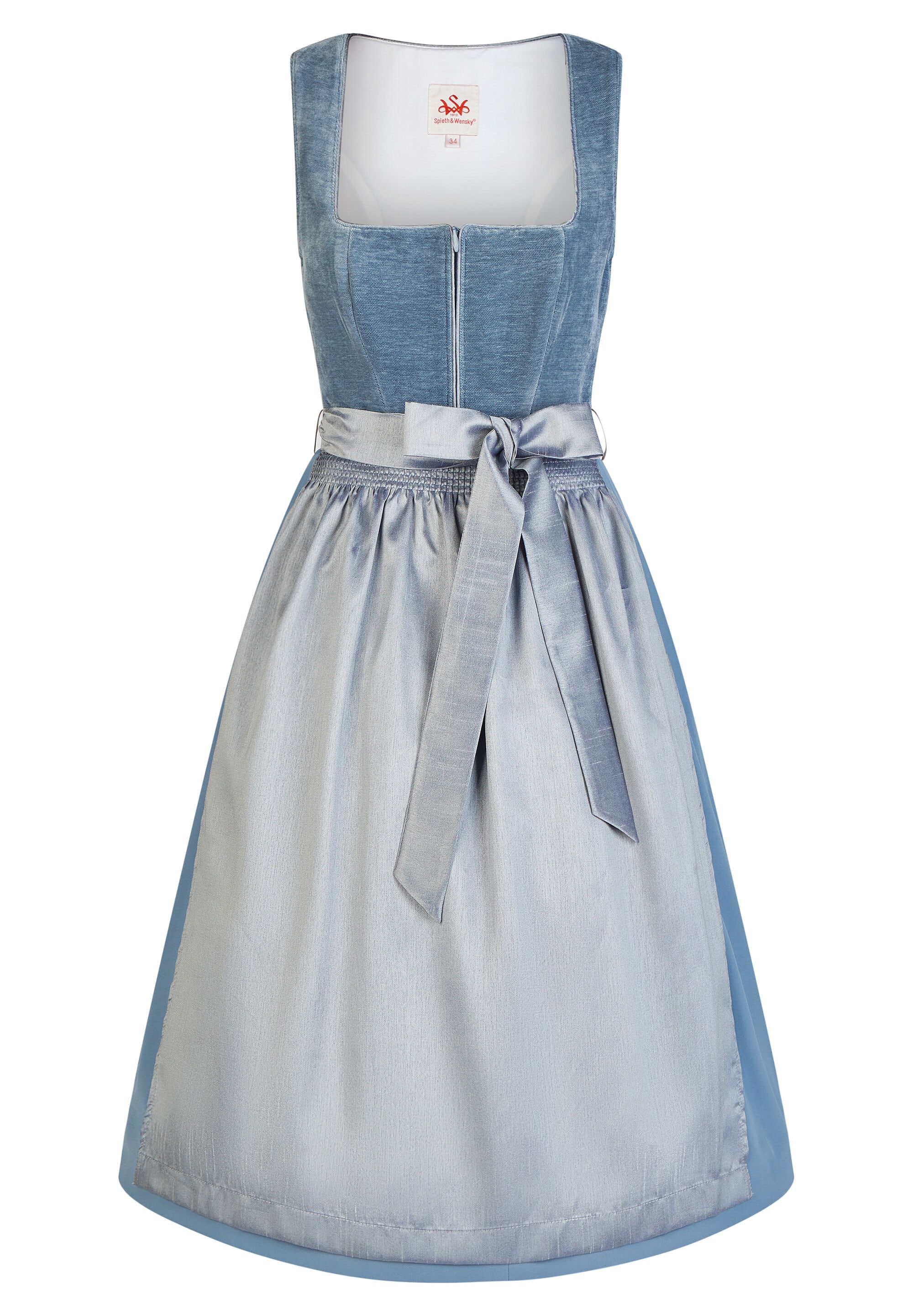 Spieth & Wensky Dirndl "Havard" leicht gerippter Oberteil, Reißverschluss Vorne