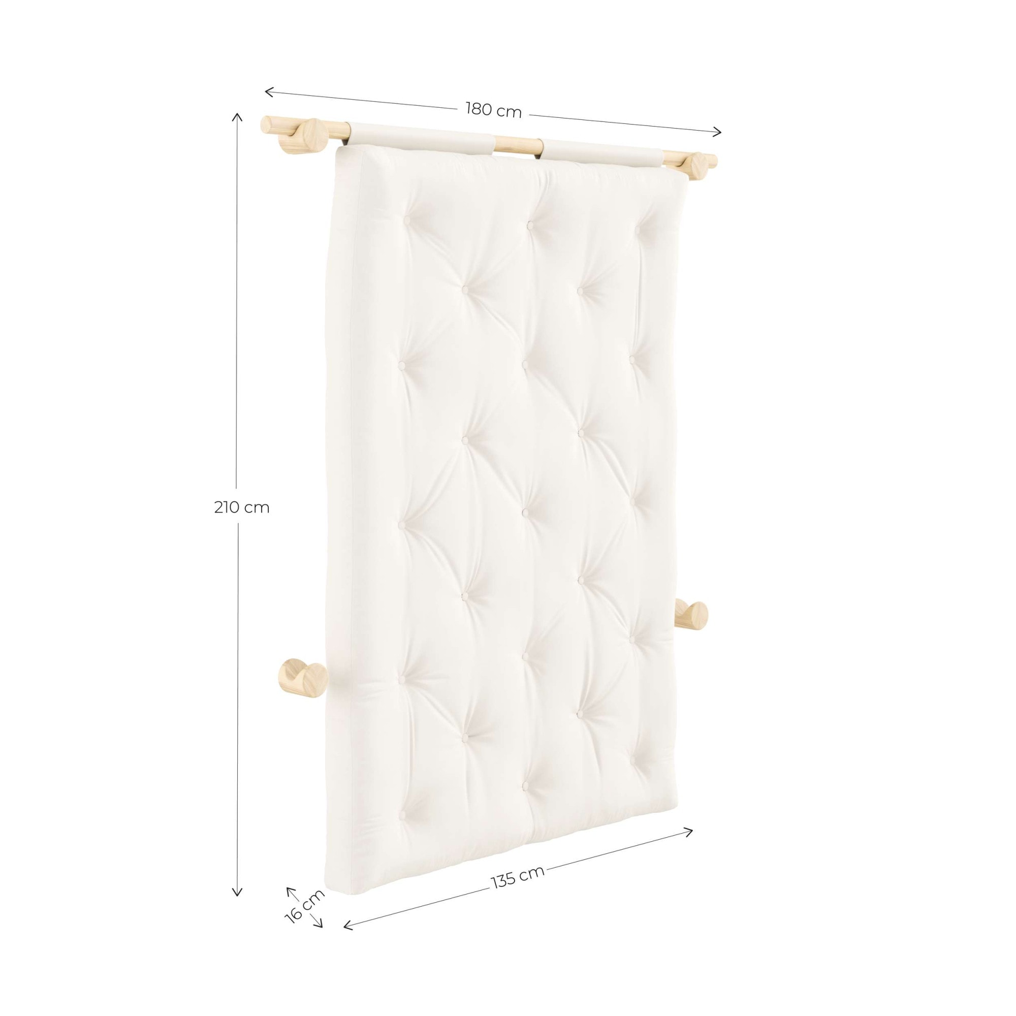 Karup Design Schlafsofa »Hooked Schlafsessel, Sitz- und Schlafplatz, Wandmontiert, platzsparend«, Futonmatratze inkl. Halterungsset aus FSC®-zertifiziertem Massivholz