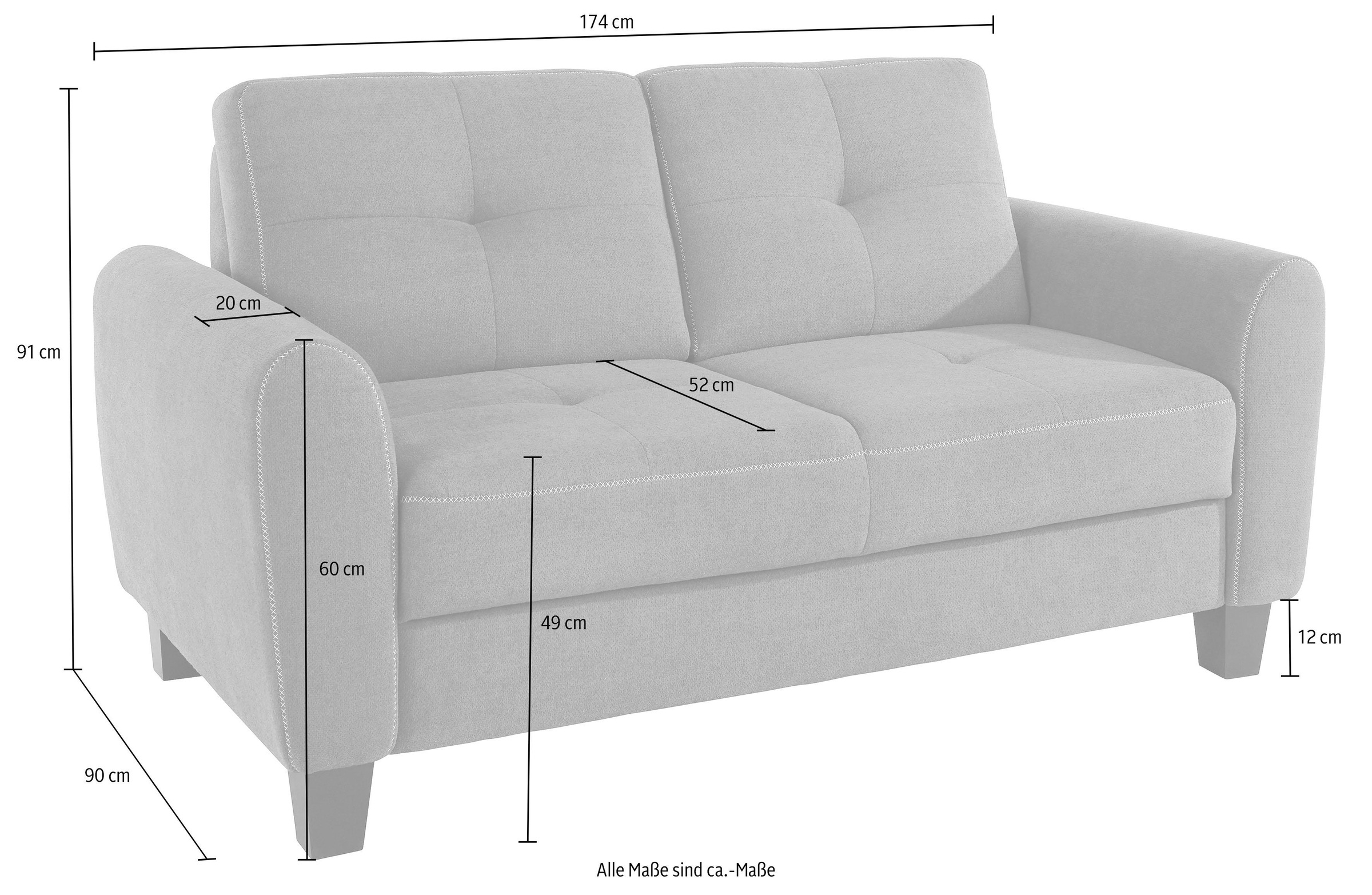 sit&more 2-Sitzer »Varese«, inklusive Federkern