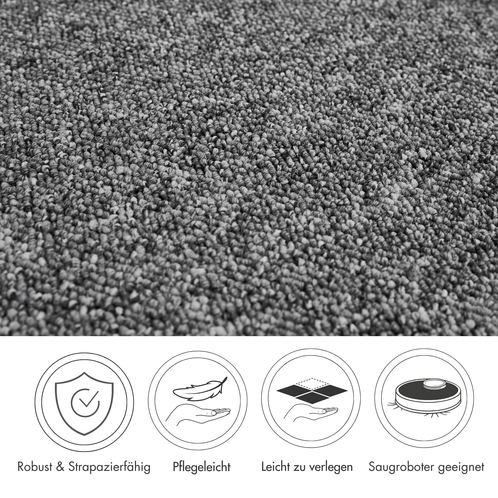 Thumbnail - Andiamo Teppichboden "Carlos, Feinschlinge, Made in Netherlands" rechteckig 6,5 mm Höhe melierte Optik, Breite 200, 400 ...