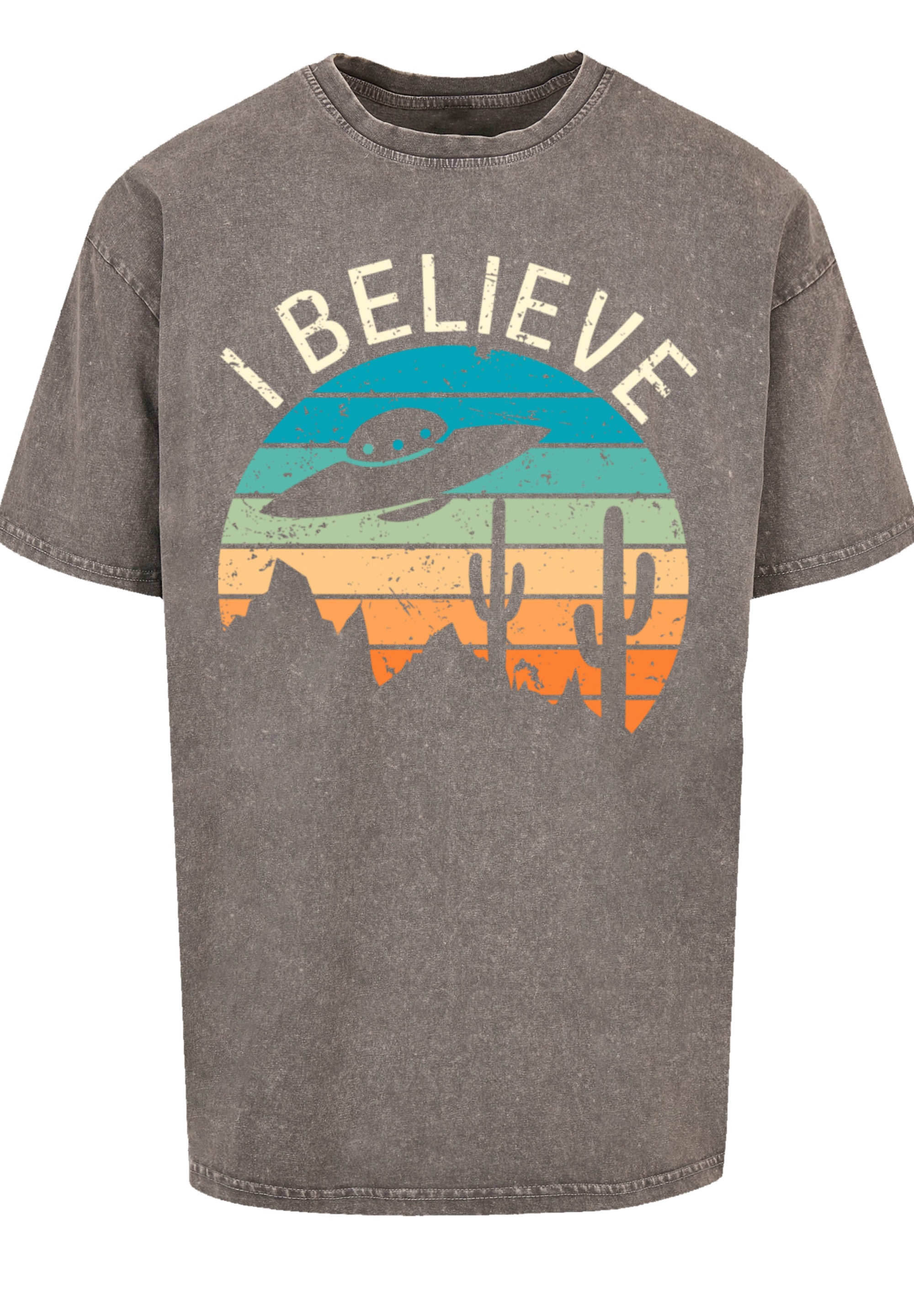F4NT4STIC T-Shirt »I Believe UFO Alien Sonnenuntergang«, Premium Qualität