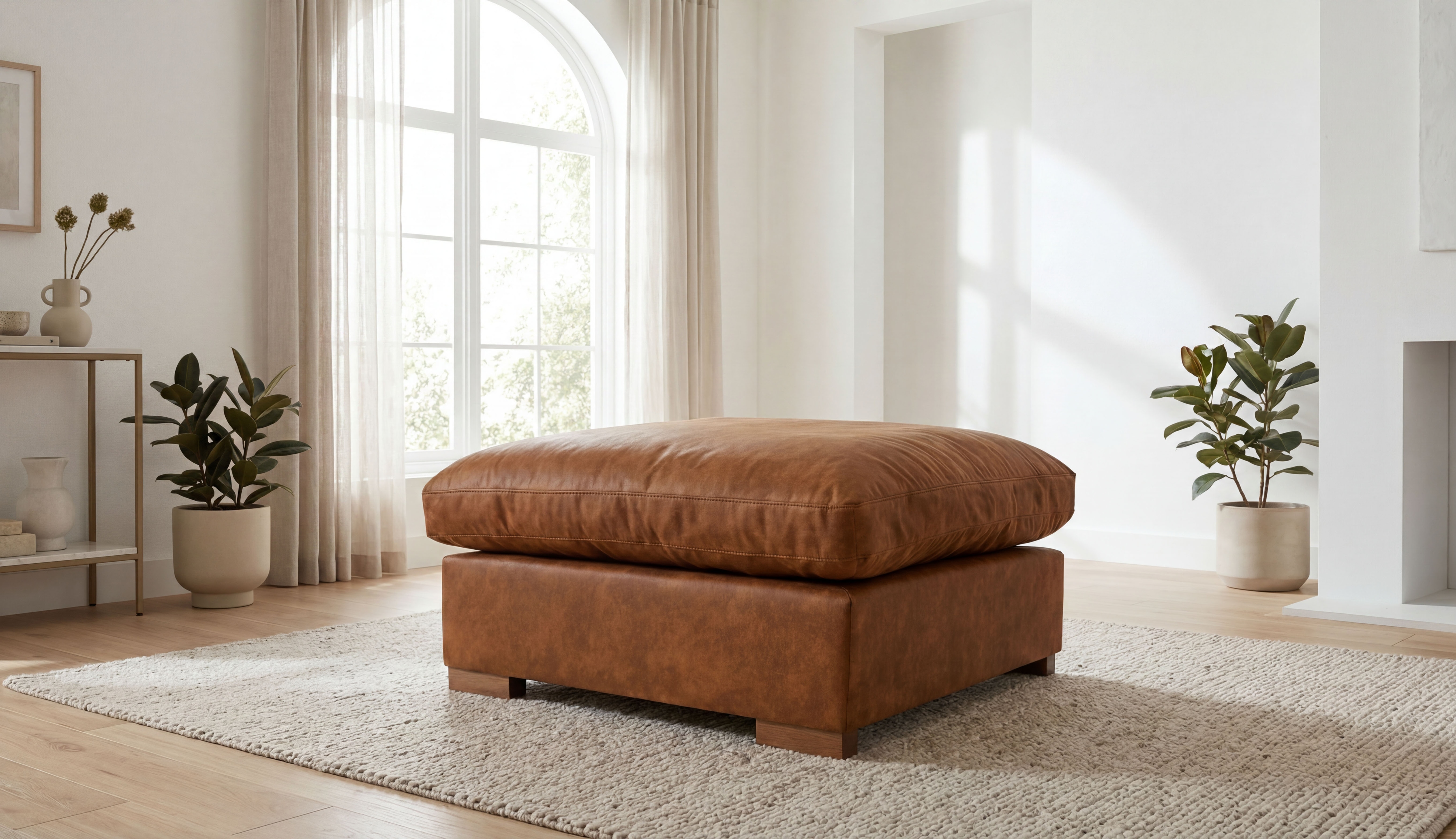 OTTO home Polsterhocker "Coray" mit Federn und Daunen