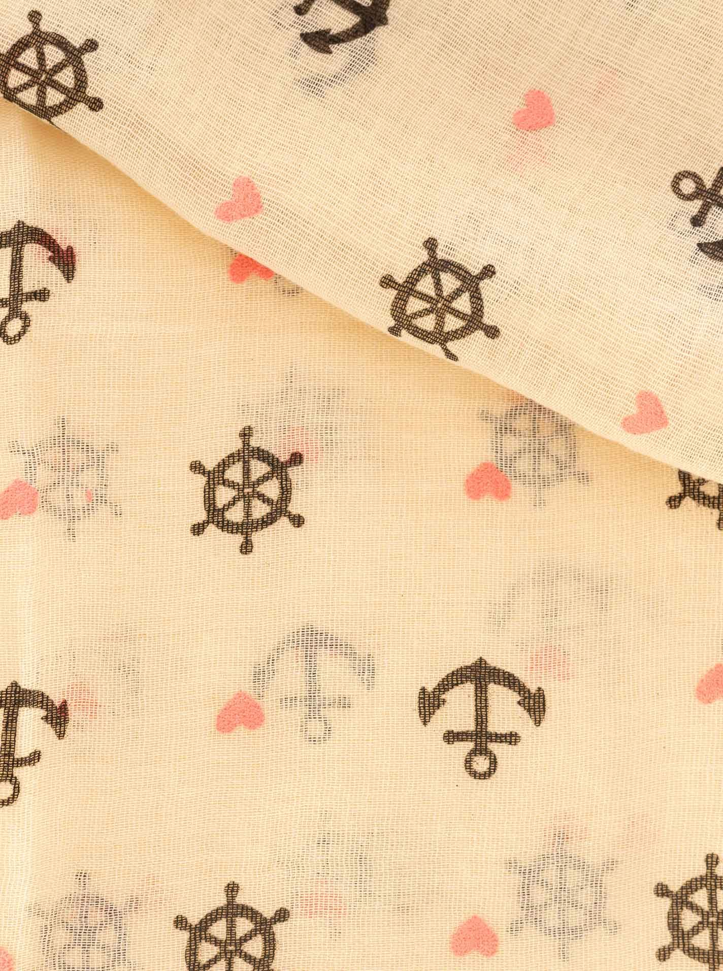 Zwillingsherz Schal »"Anker"« Ankermotiv, leichter Stoff, maritimer Look