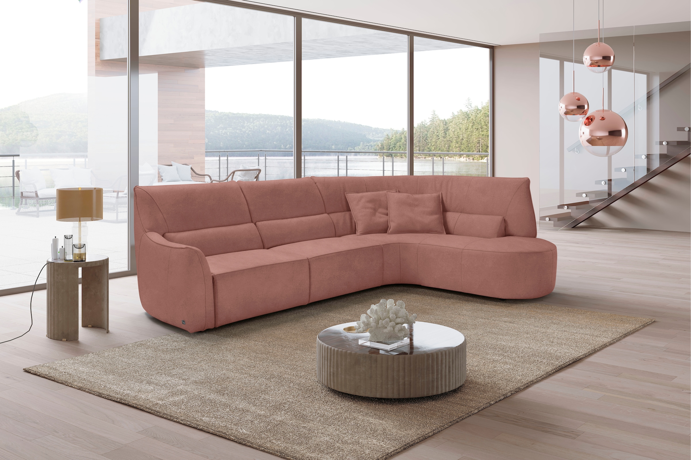 Egoitaliano Ecksofa "Puffy", mit Ottomane, wahlweise mit und ohne elektrisc günstig online kaufen
