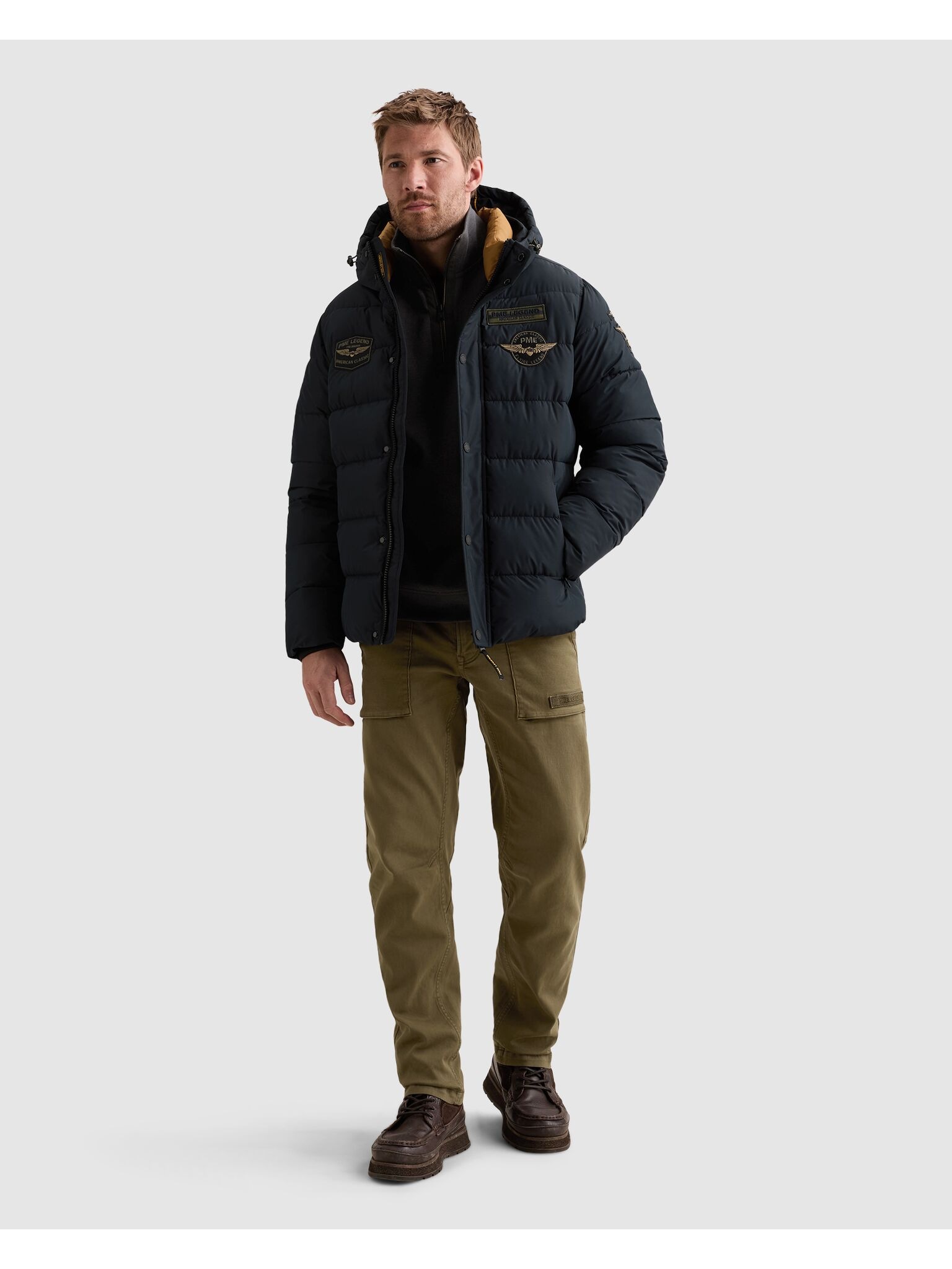 PME LEGEND Steppjacke mit Kapuze Ärmelabschluss mit Windstopperbündchen