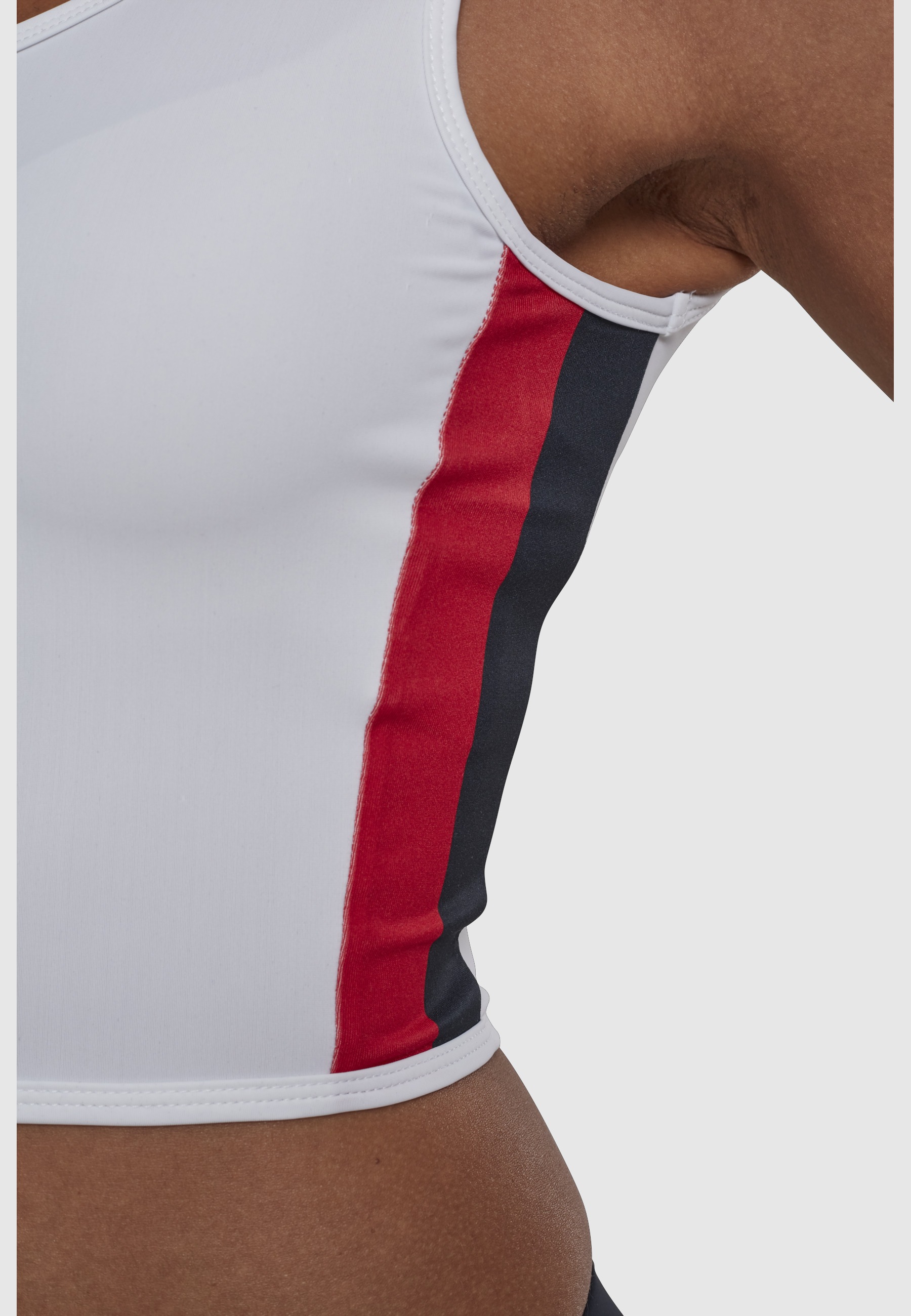 URBAN CLASSICS Tanktop »Urban Classics Damen Ladies Side Stripe Cropped Zip Top« 1 Stk.