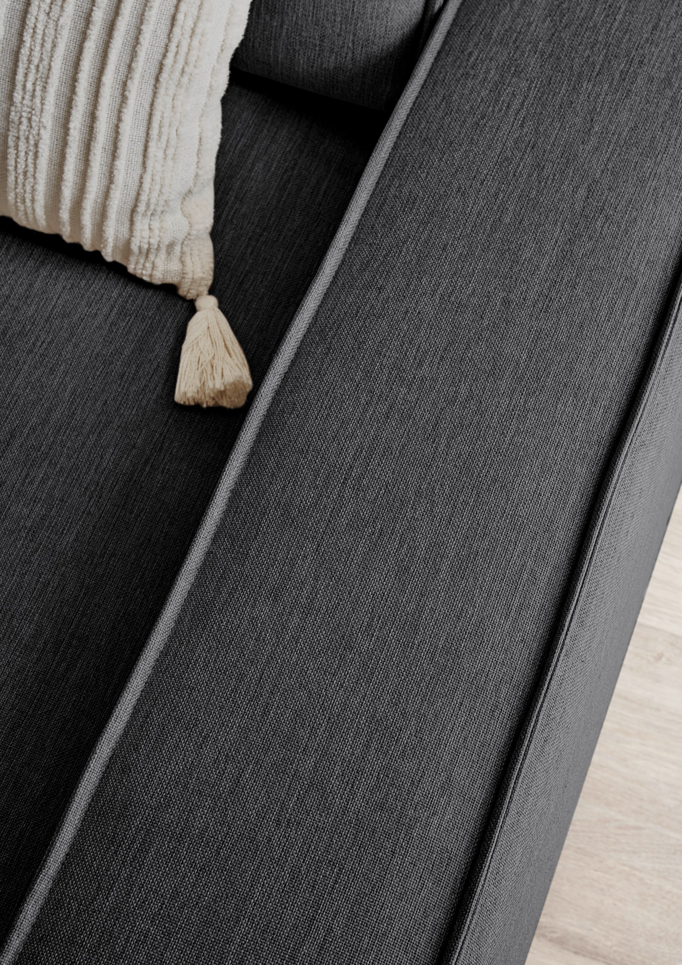 Home affaire Ecksofa »NEU: SHERWOODL XXL 284, Big-Sofa L-Form, tiefe Sitzfläche 95 cm, Cord,«, Leinenoptik, Recamiere rechts/links, auch als Schlafsofa stellbar