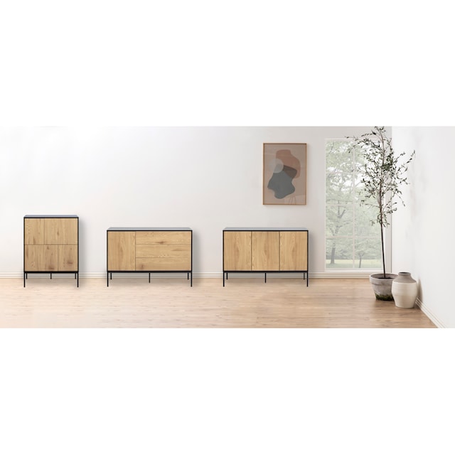 ACTONA GROUP Sideboard, (1), schwarze Kontrastrahmen, 4 Türen und 2  Einlegeböden, Breite 80 cm | BAUR