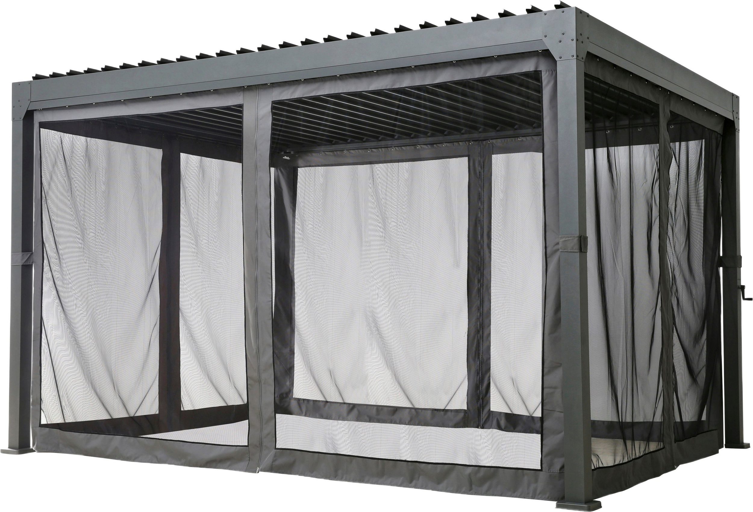 Pavillonseitenteil KONIFERA, B:300cm, grau, Polyethylen (PE), Pavillonseitenteile, "Moskitonetz", für Pavillon »Palma« 300x400 cm