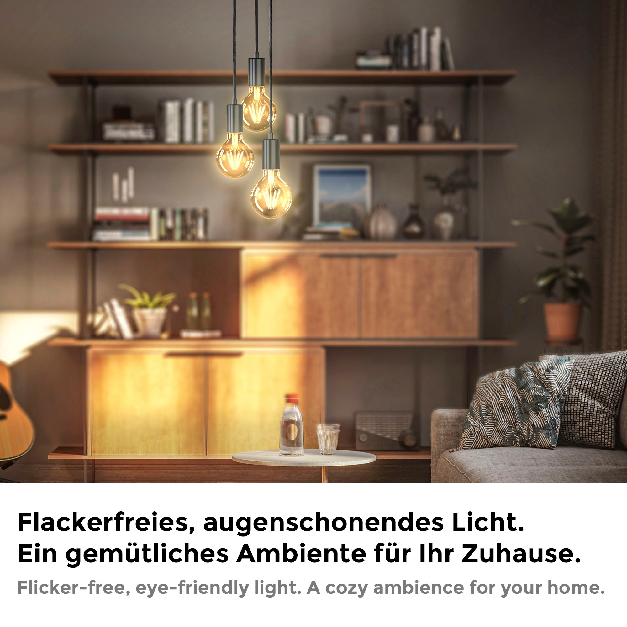 B.K.Licht LED-Leuchtmittel »BK_LM1401 LED Leuchtmittel 3er Set E27 G80«, E27, 3 St., Warmweiß, 2.200 K Edison Vintage Glühbirne Filament