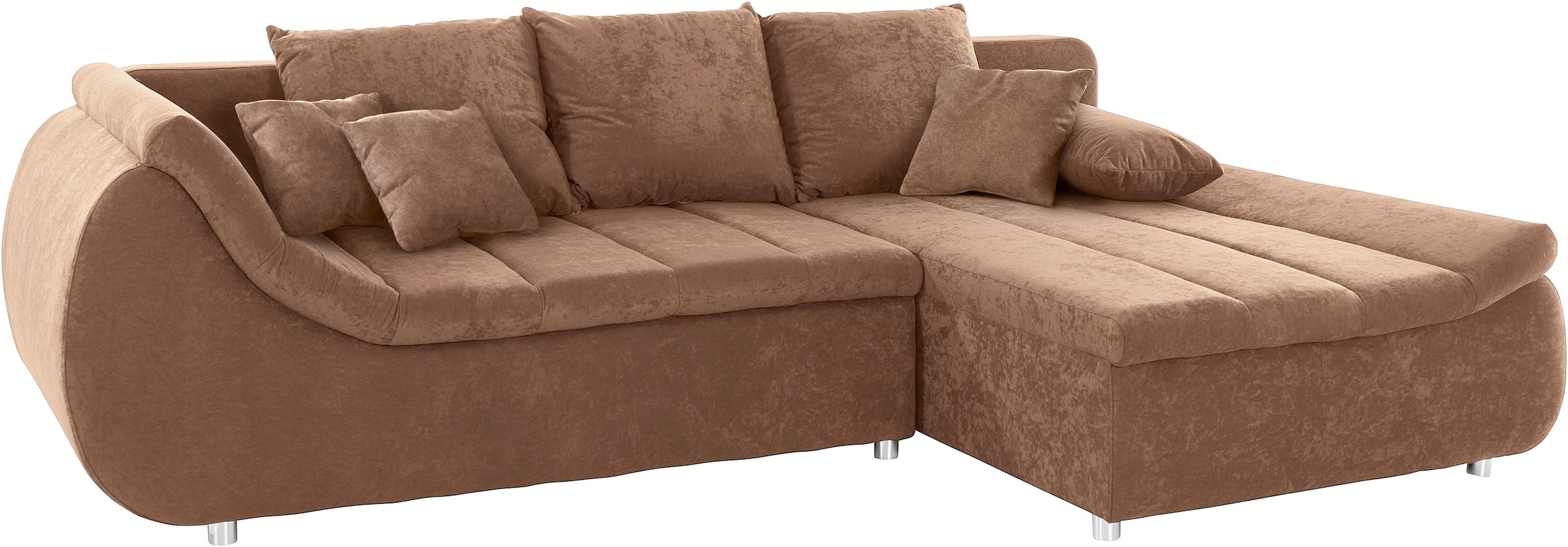 Home affaire Ecksofa »Imola, elegant und modern, aktuelle Steppung im Sitz, bequem, L-Form« frei im Raum stellbar, wahlweise mit Bettfunktion und Bettkasten