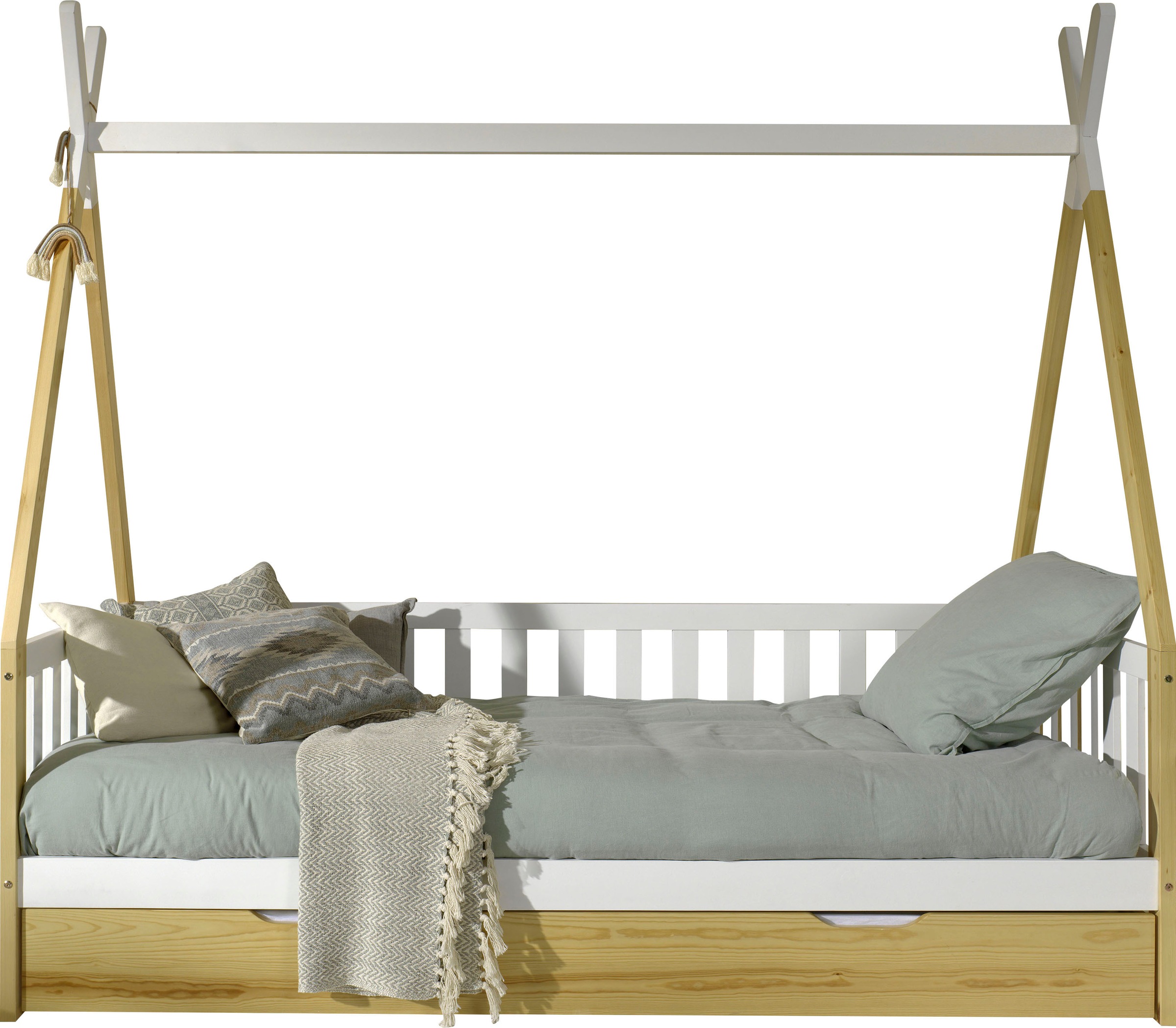 Vipack Kinderbett "Tipi, mit Querstange in Zelt-Optik, Kiefer massiv", (B/H günstig online kaufen