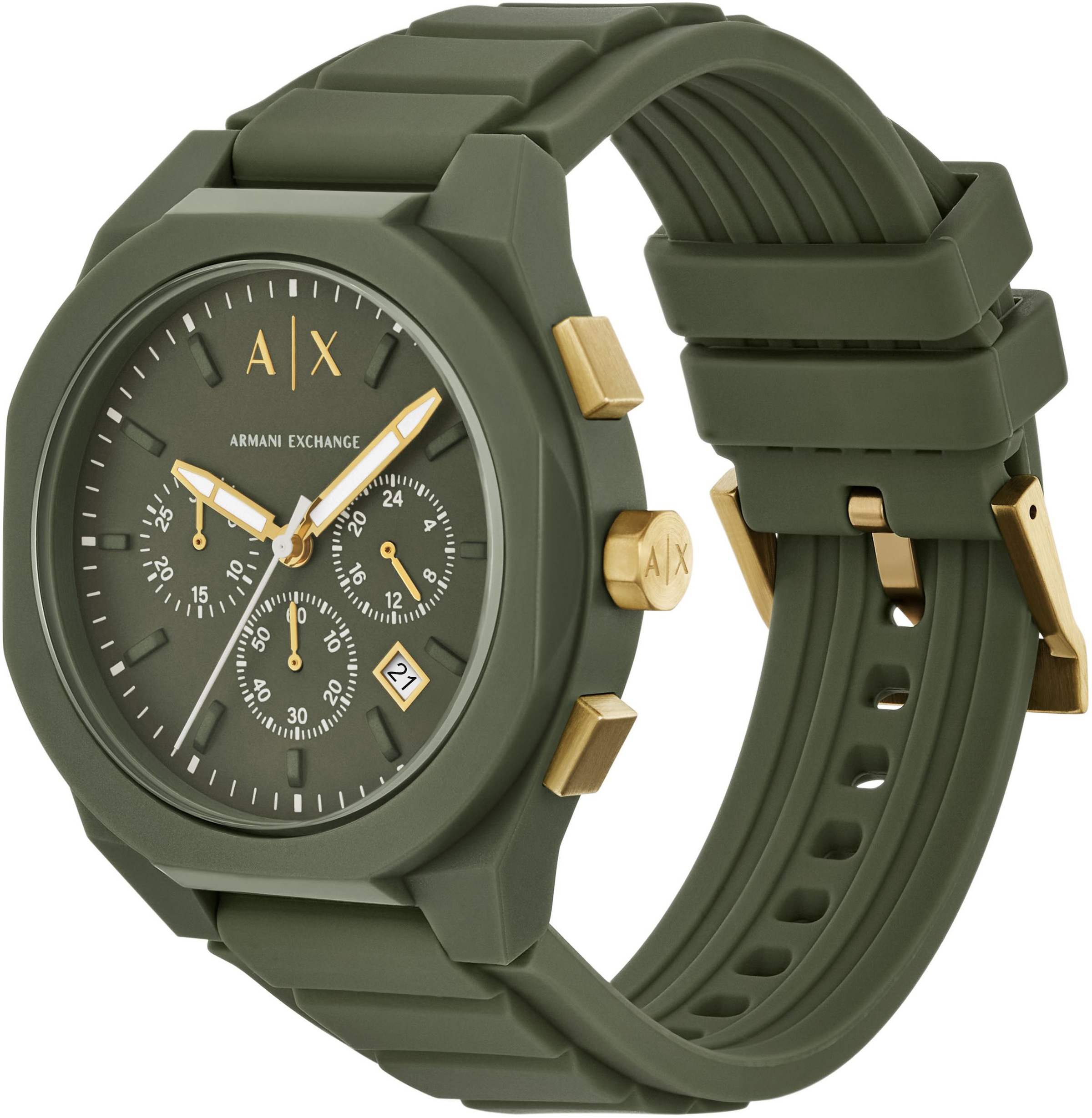 ARMANI EXCHANGE Chronograph »SYNC«, Quarzuhr, Armbanduhr, Herrenuhr, Silikonarmband, analog, Tag