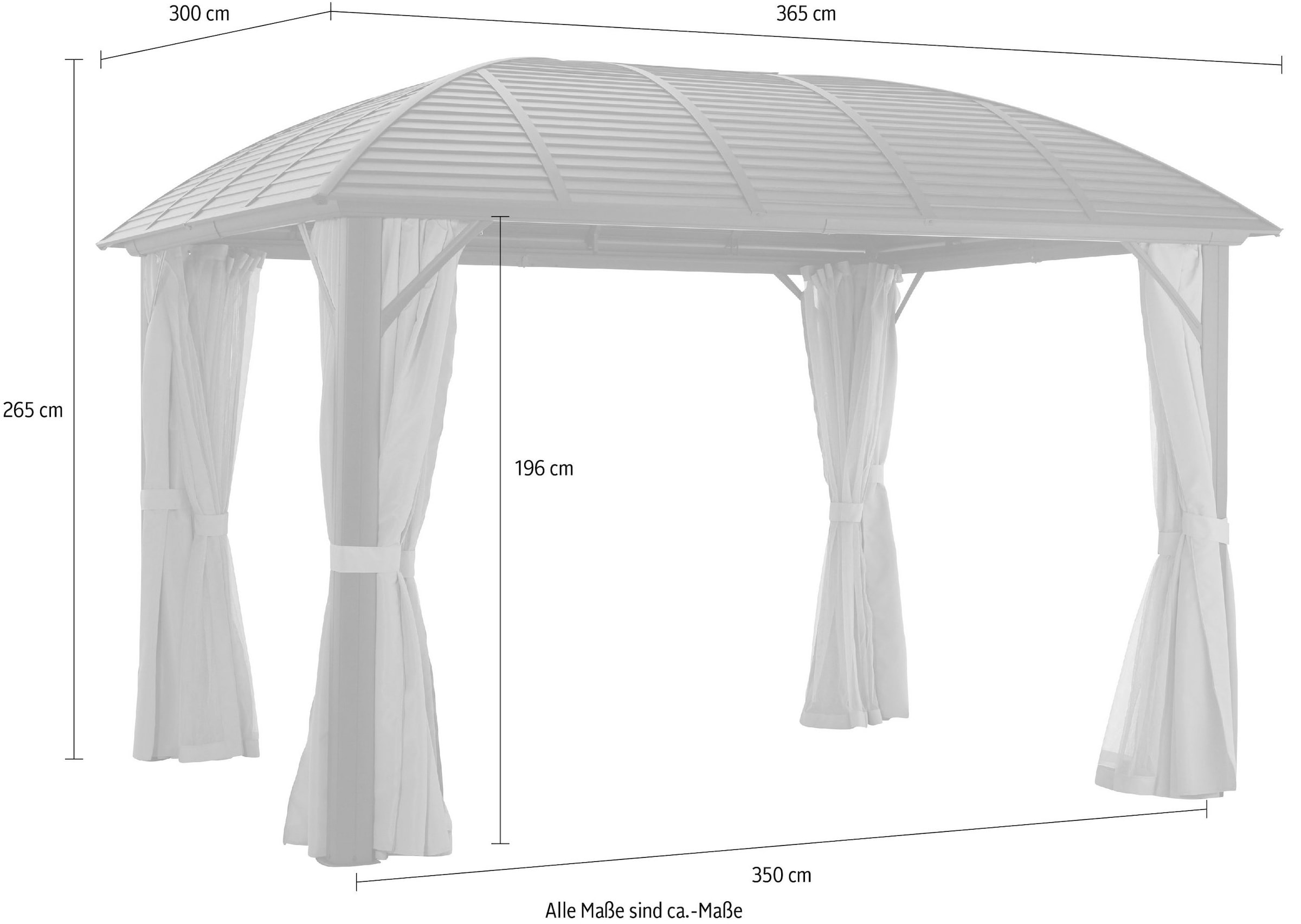 KONIFERA Pavillonseitenteil »Insektenschutznetz Juno« passend für Pavillon Juno 365x300 cm