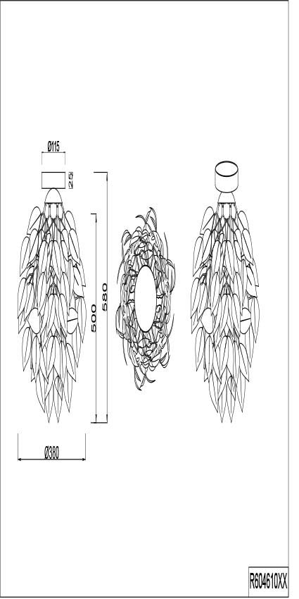 REALITY Leuchten Deckenleuchte »Leavy« E27 1 Stk. E27 Deckenlampe mit Blätteroptik, Ø 38cm