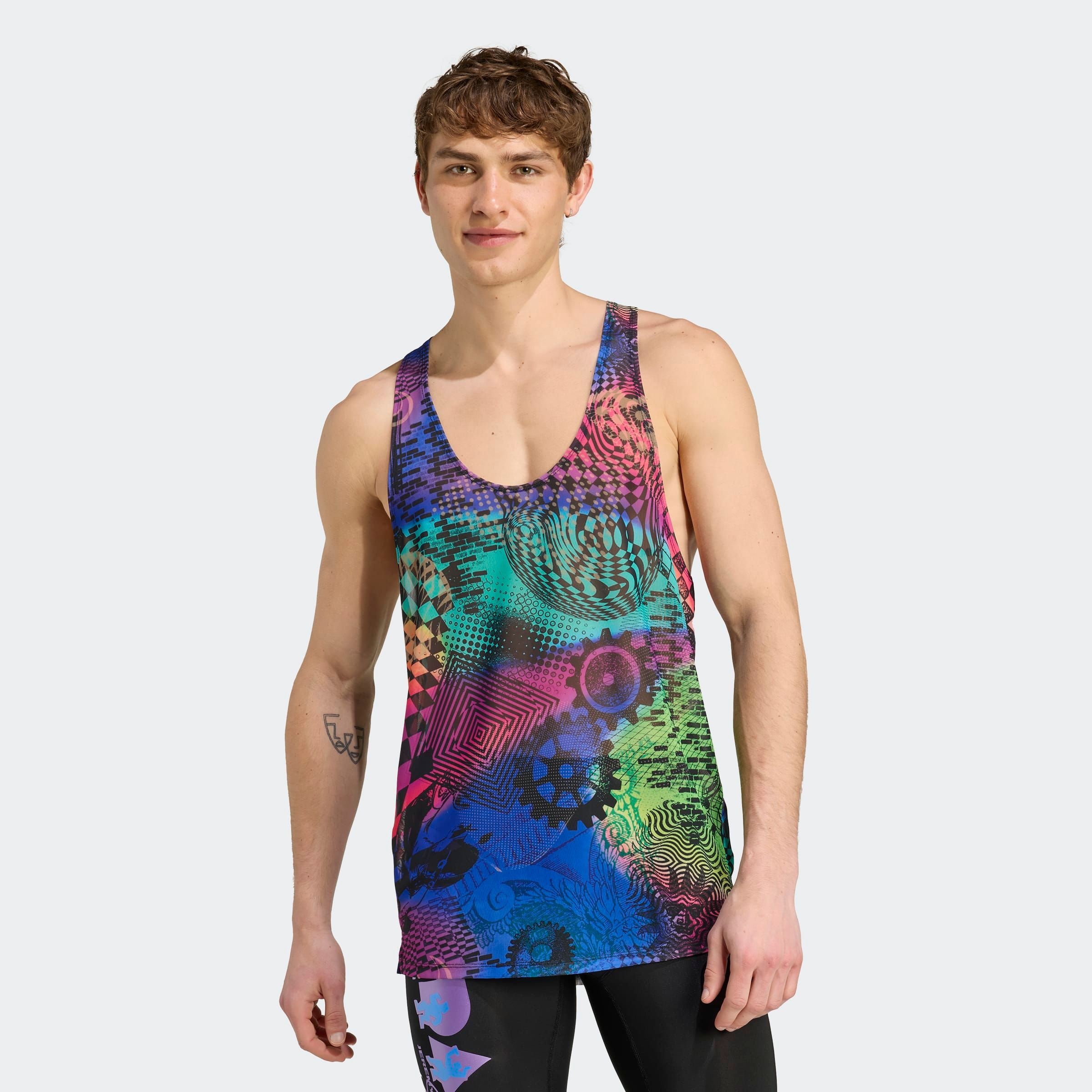 adidas Performance Tanktop "ADIDAS X JEREMY SCOTT ALLOVER-PRINT" schmal geschnitten, aus Mesh-Material, mit Elasthan-Anteil