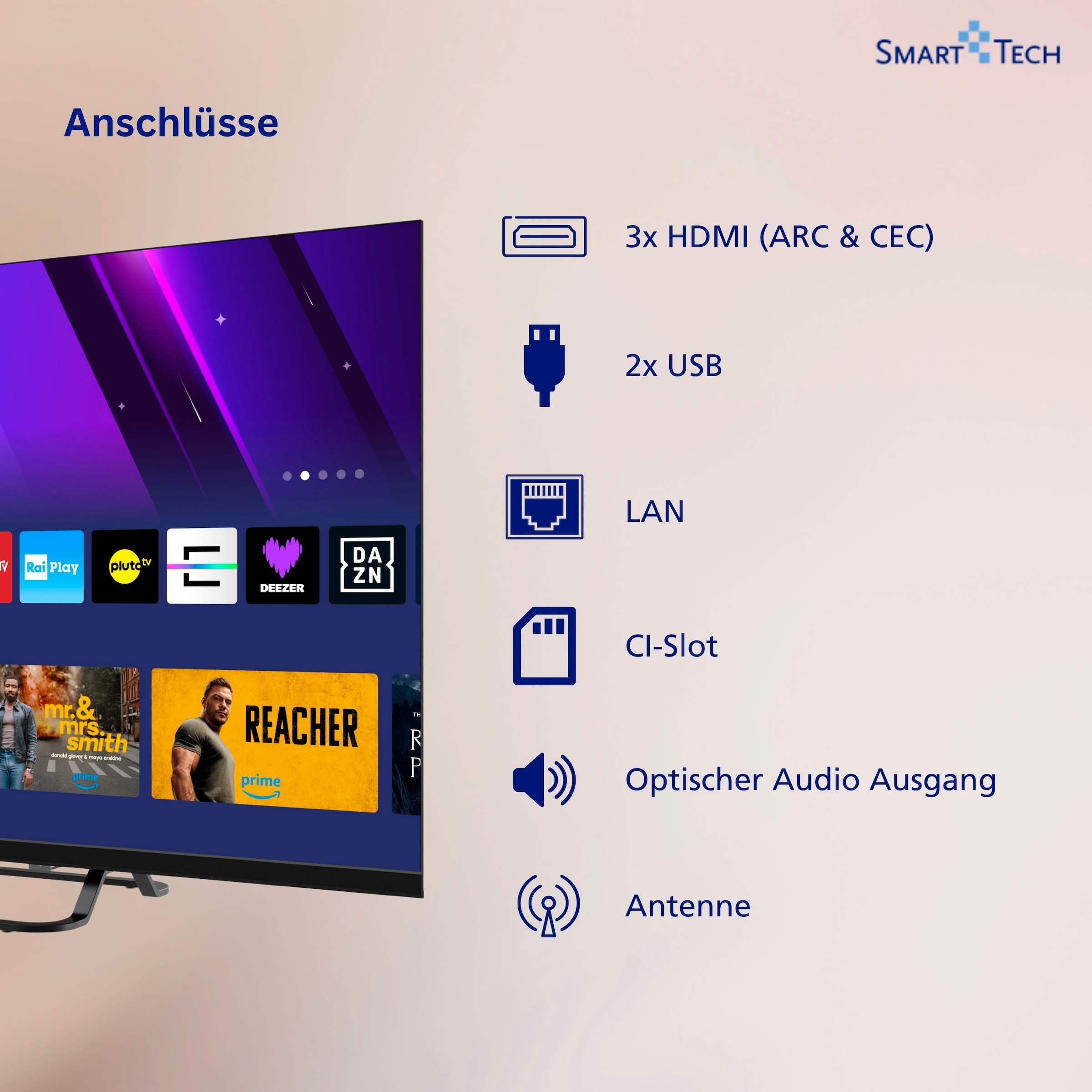 Smart Tech LED-Fernseher »32HV02V« 80 cm/32 ″ HD ready Smart-TV