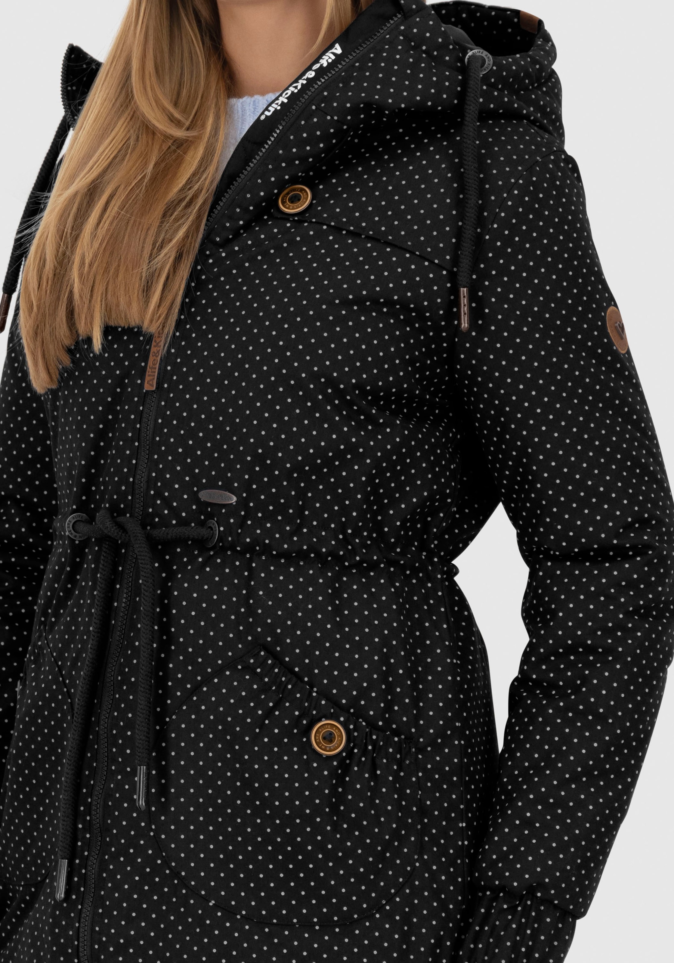 Alife & Kickin Outdoorjacke »CHARLOTTEAKB« mit Kapuze gefütterter Parka, Kapuzenjacke durch Bindeband tailliert