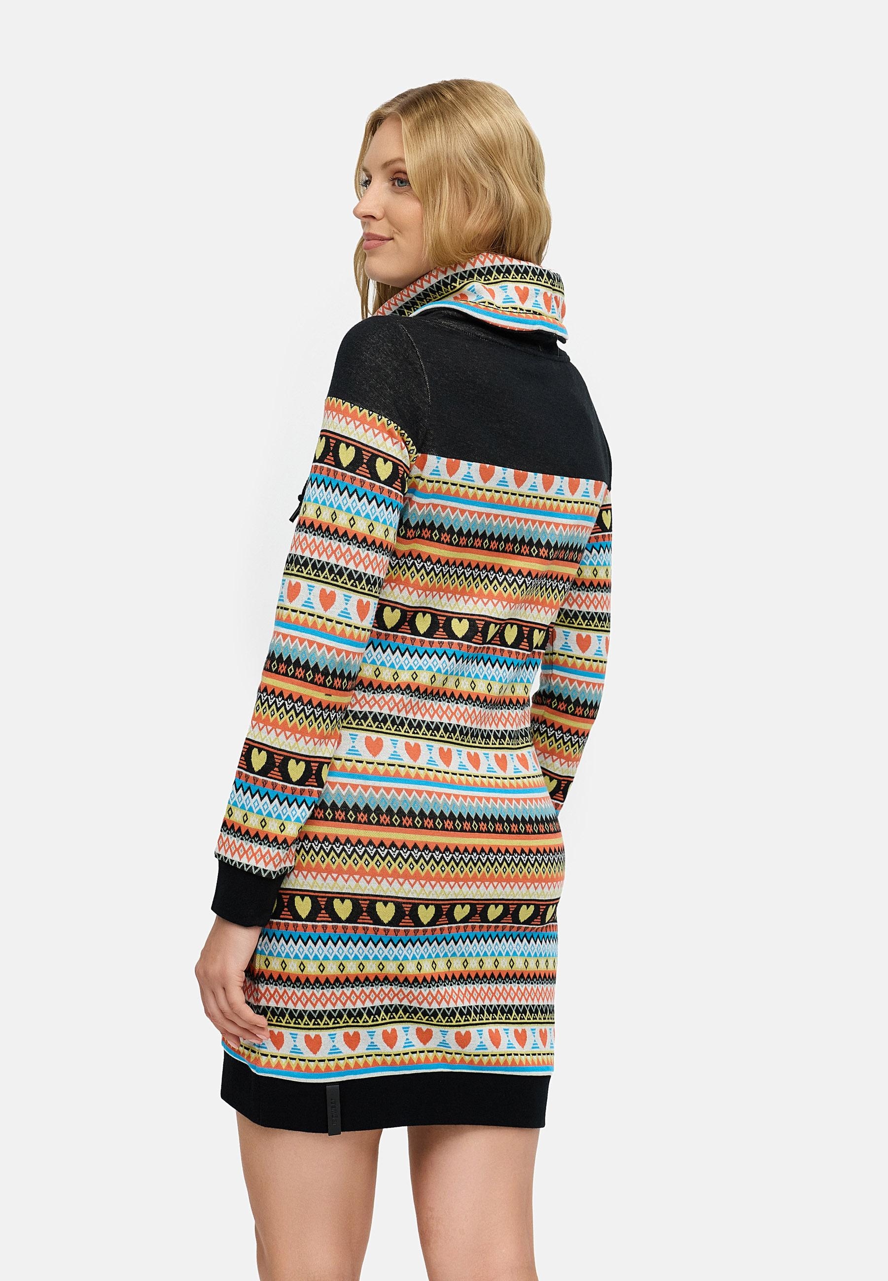 Ragwear Sweatkleid »Chlloe Jacquard YOUMODO«, stylisches Langarmkleid mit verspieltem Print