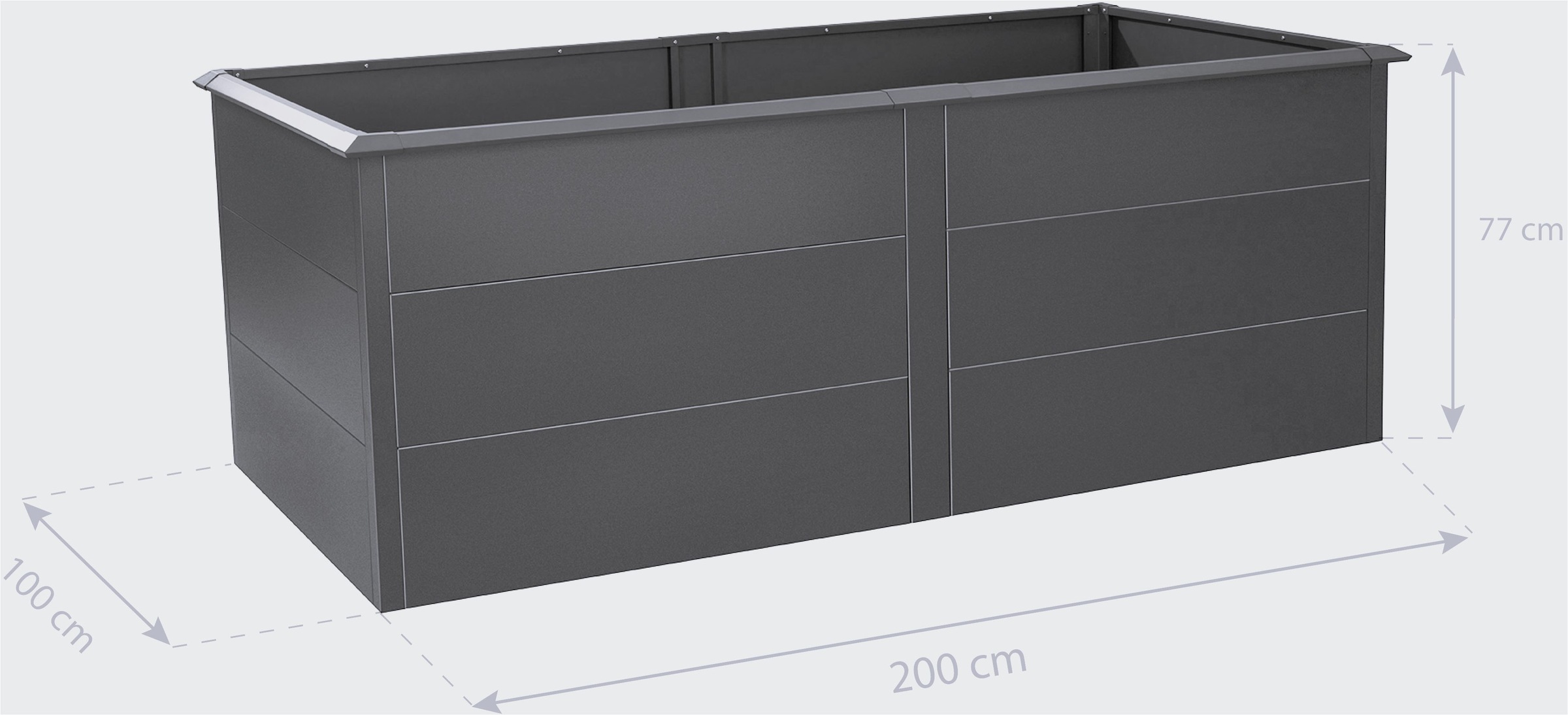 WESTMANN Hochbeet »Metall Hochbeet Primus XL«, Anthrazit, 200x100x77 cm