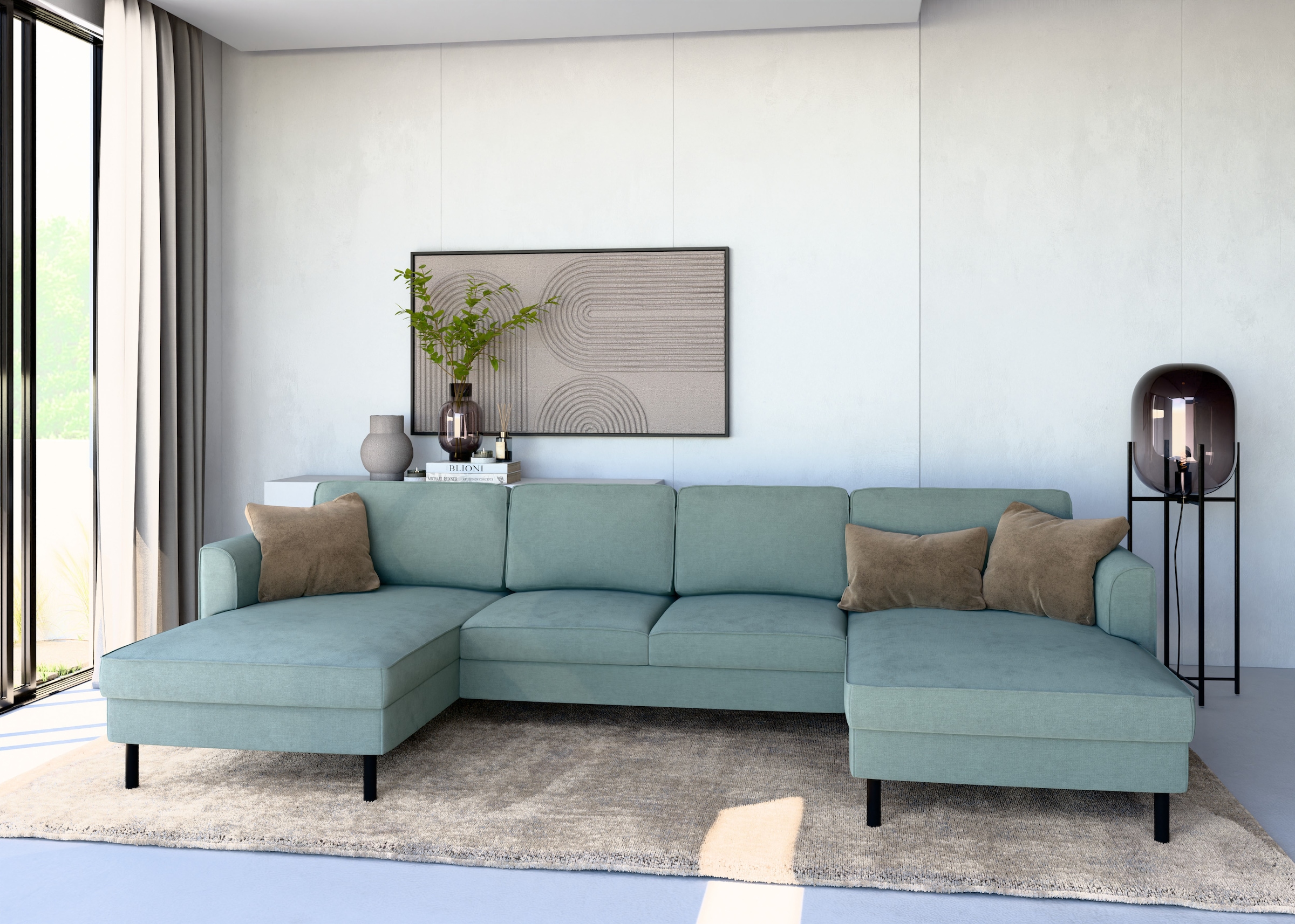 Home affaire Wohnlandschaft "Booster II, whlw. mit Schlaffunktion & Bettkas günstig online kaufen