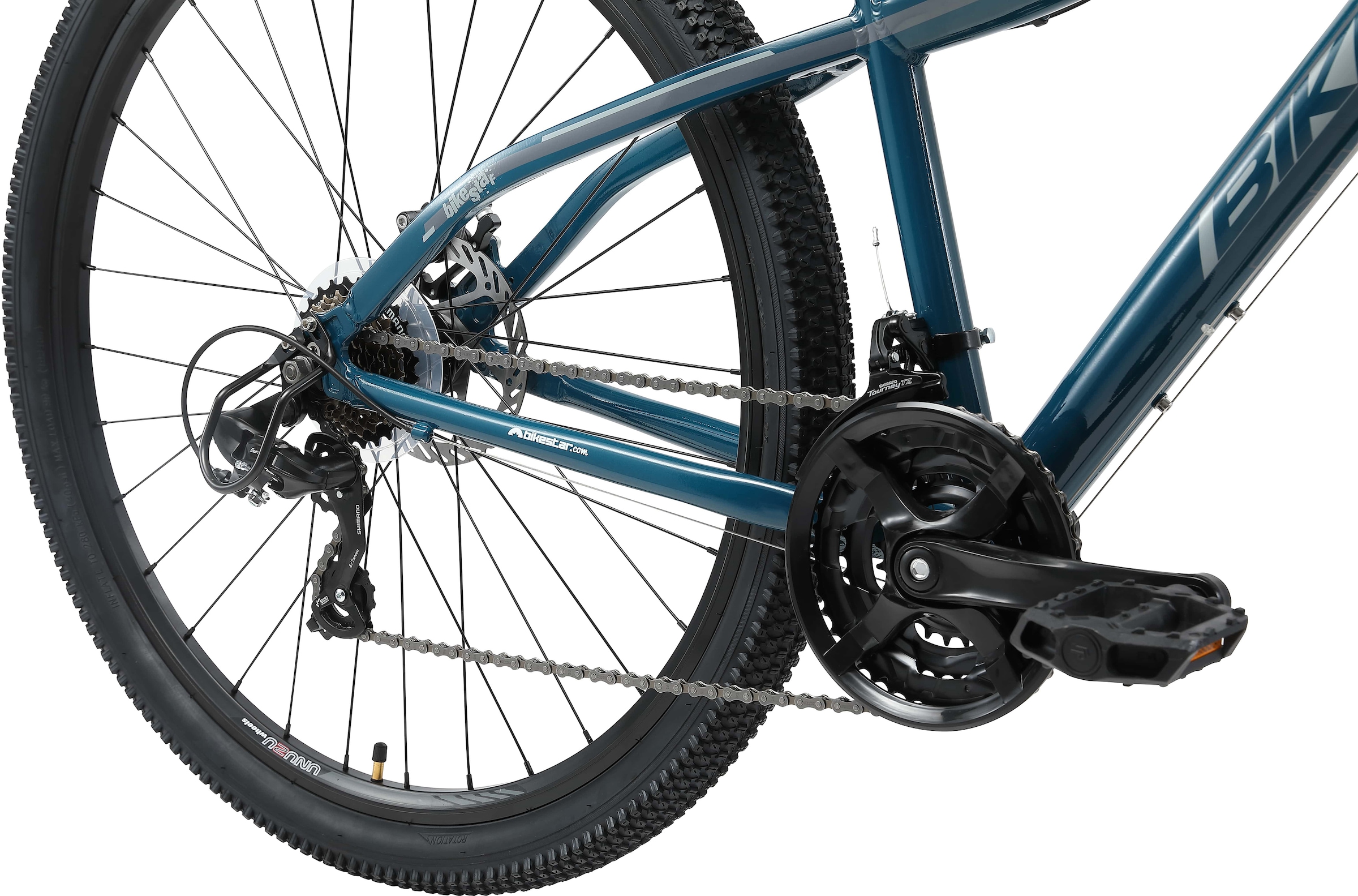 Bikestar Mountainbike, 21 Gang, Shimano, RD-TY300 Schaltwerk, Kettenschaltung, für Damen und Herren, Kettenschaltung