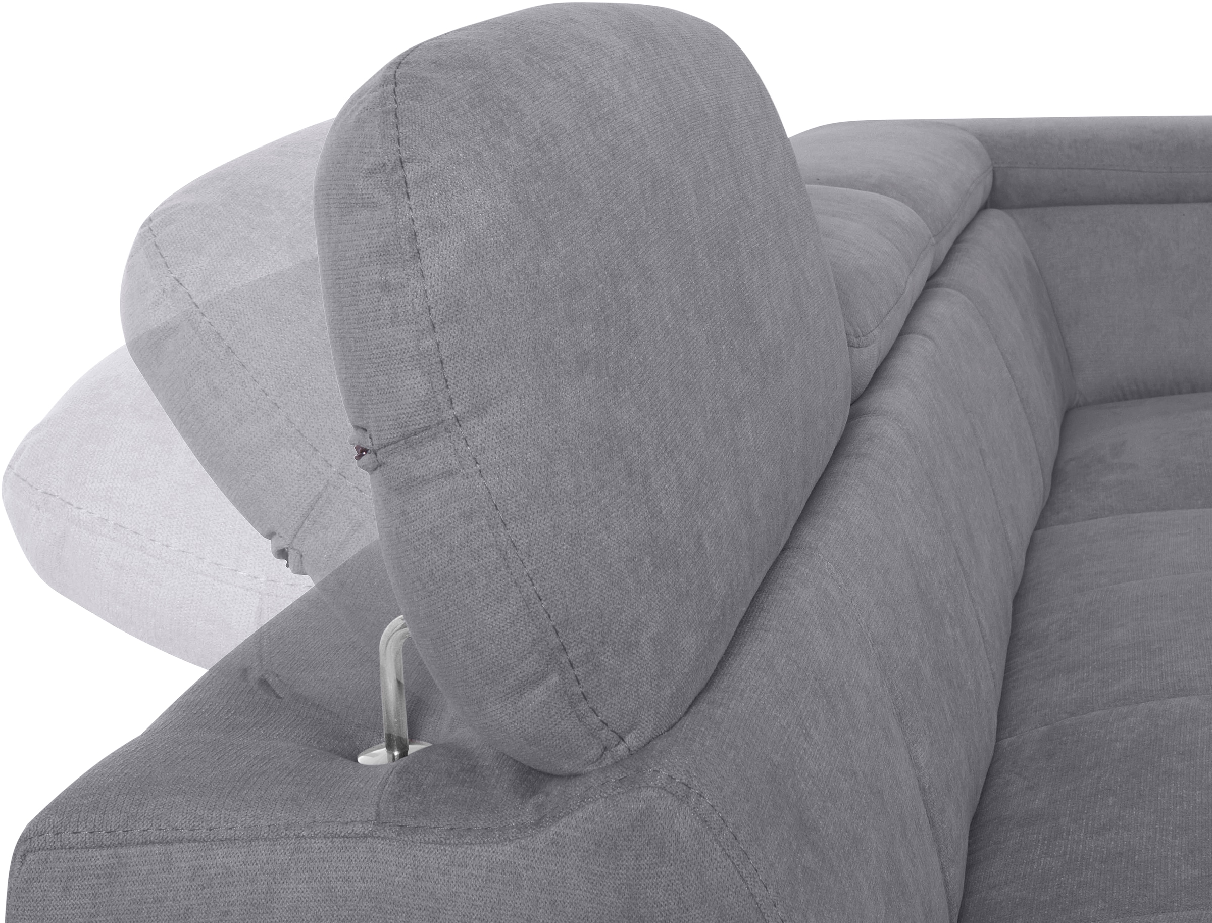 COTTA Ecksofa »Chef L-Form«, mit Kopfteilverstellung, edle Metallkufen, wahlweise mit Bettfunktion