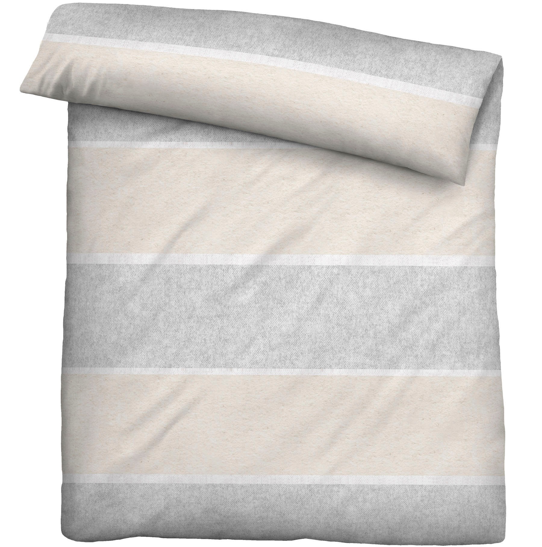 Biberna Bettwäsche »Jonas Biber Streifen«, (2 tlg.), kuschelig warm, weich, pflegeleicht, 100% Baumwolle, made in Germany