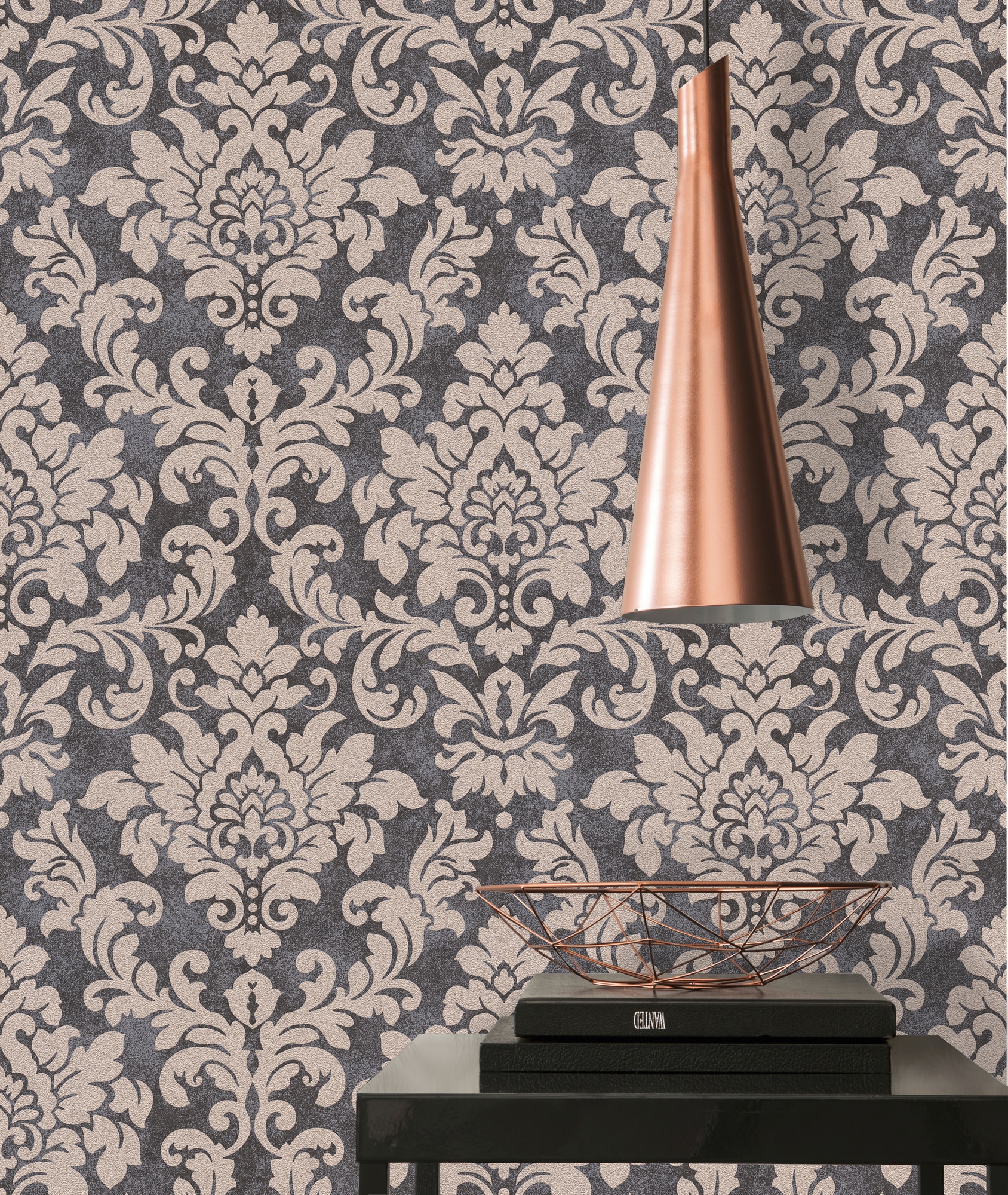 living walls Vliestapete »Trendwall mit Ornamenten barock«, Barock, Glitzertapete Ornament Tapete Barock