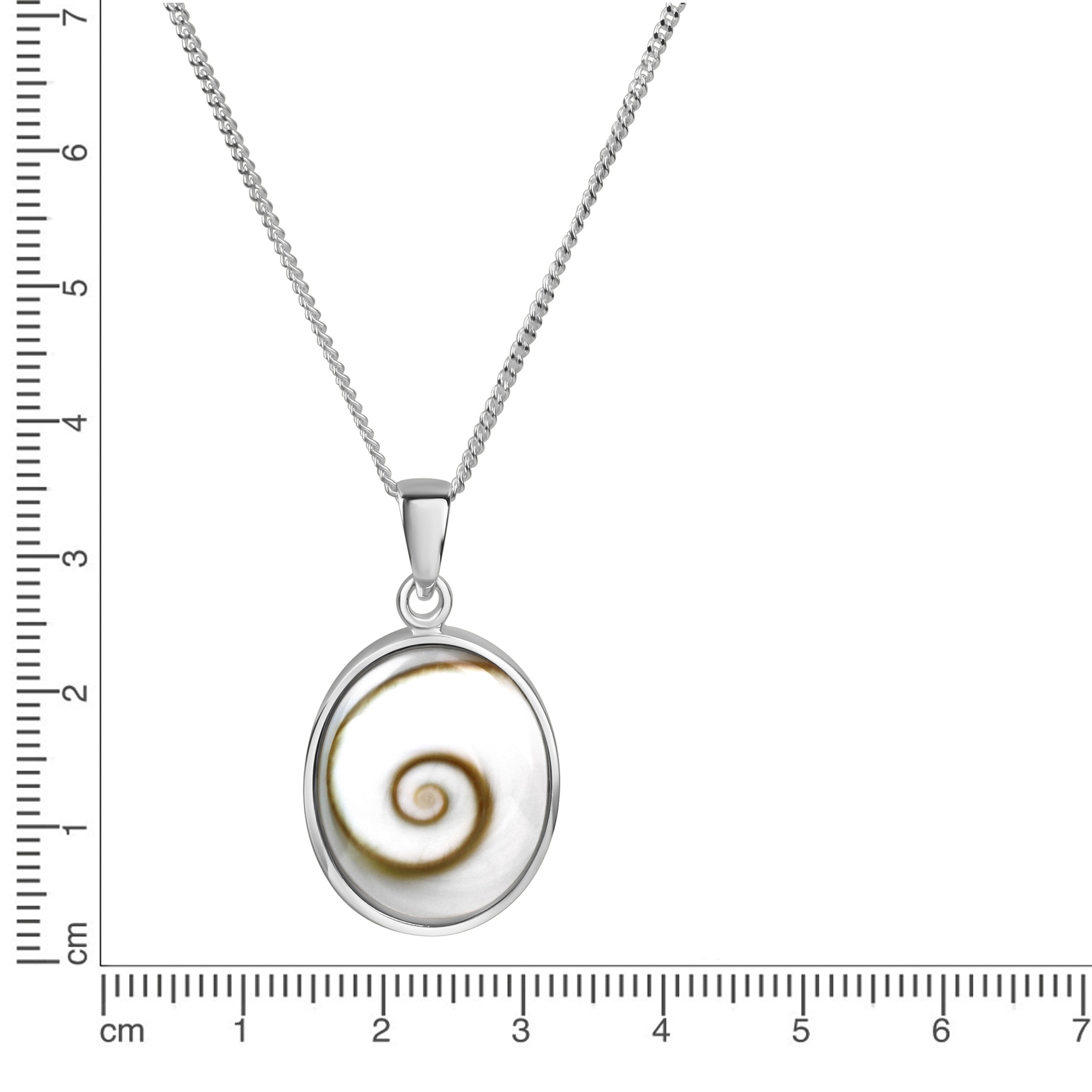 Zeeme Kette mit Anhänger »Silber 925 rhodiniert mit weißer Muschel 45cm lang«