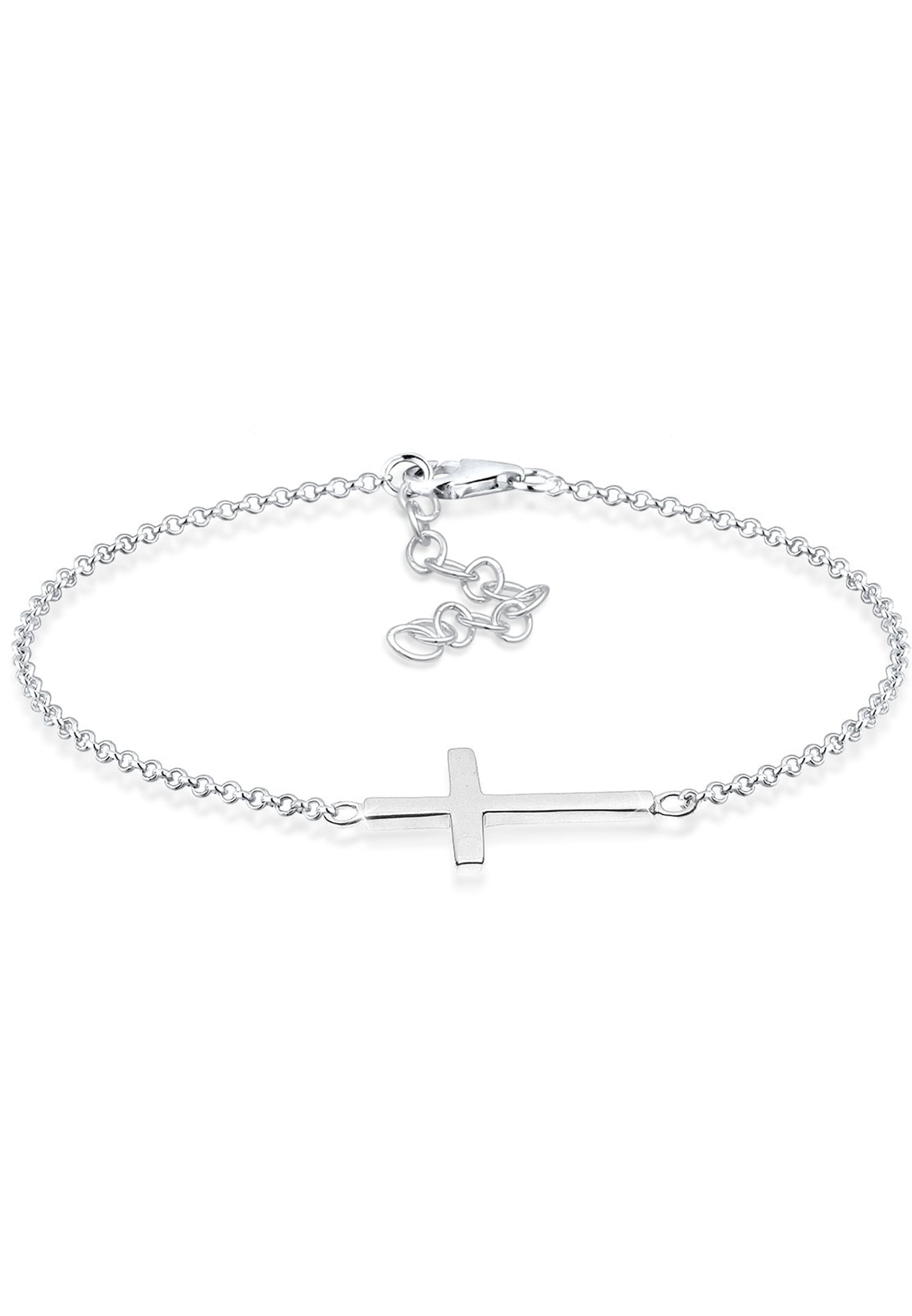 ELLI Damen Armkette "Armband Kreuz Horizontal Schlicht 925 Silber", 180, Silber 925 (Sterlingsilber), silber, Silber 925 (Sterlingsilber), Armbänder