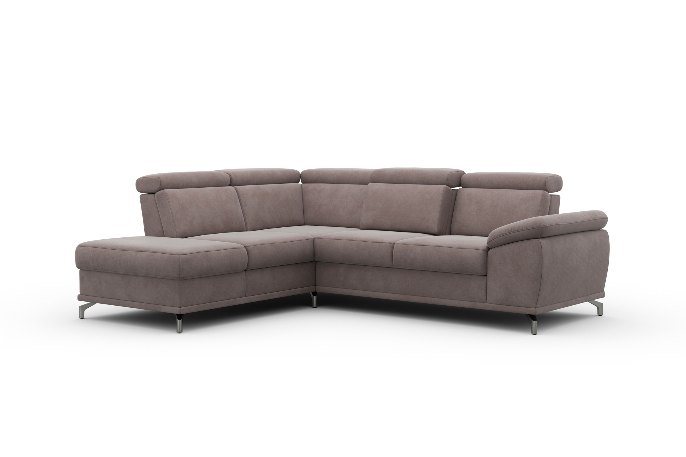 sit&more Ecksofa »Cabrio L-Form«, mit Sitztiefenverstellung und Federkern, 3 Nierenkissen