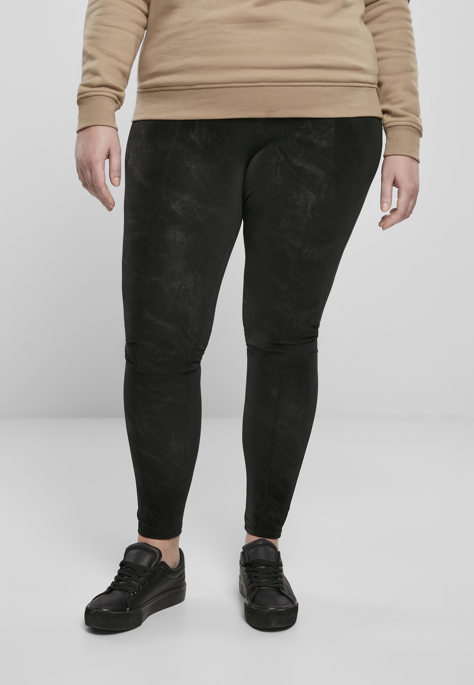 URBAN CLASSICS Leggings »Damen Ladies Washed Faux Leather Pants«, (1 tlg.)  für bestellen | BAUR