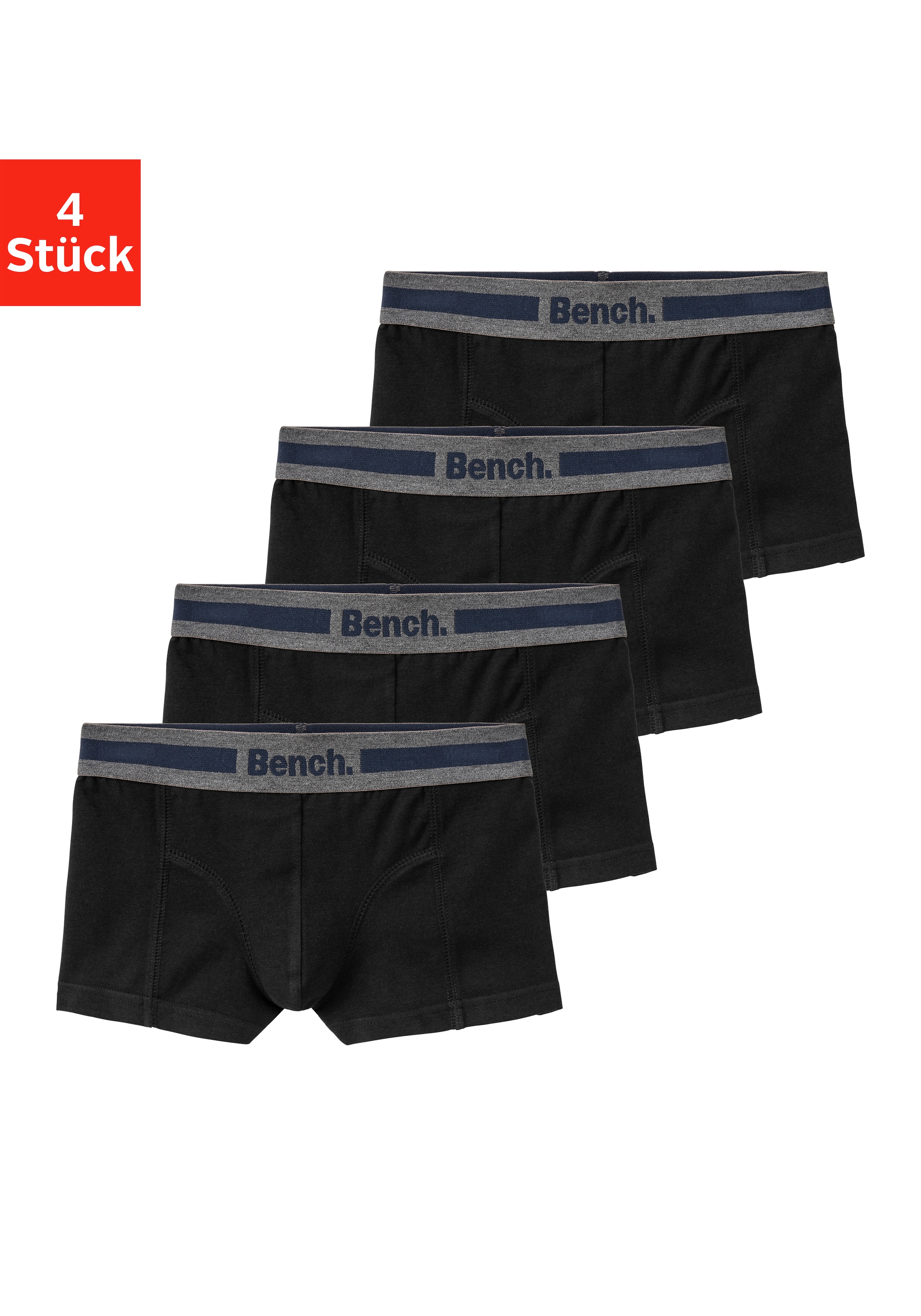 Bench. Boxer "Boxershorts für Herren", (Packung, 4 St.), mit Overlock-Nähten vorn