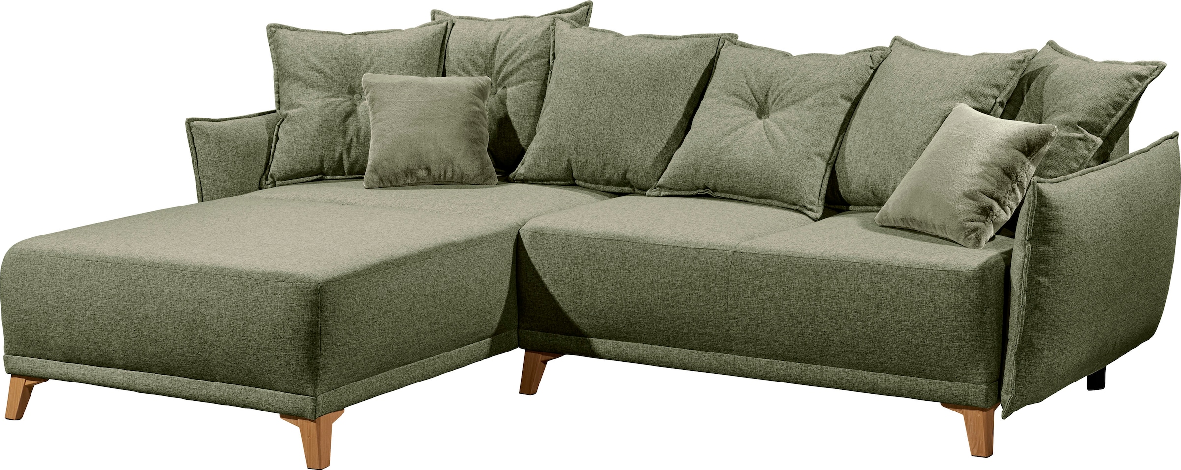 ED EXCITING DESIGN Ecksofa »Pamplona L-Form«, mit Bettfunktion, Bettkasten & Zierkissen