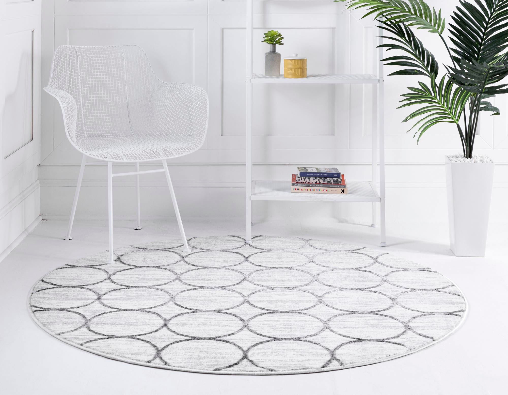 Myflair Möbel & Accessoires Teppich »Titan Trellis«, rund, 13 mm Höhe, Kurzflor, gewebt, modernes Design, Motiv Kreise