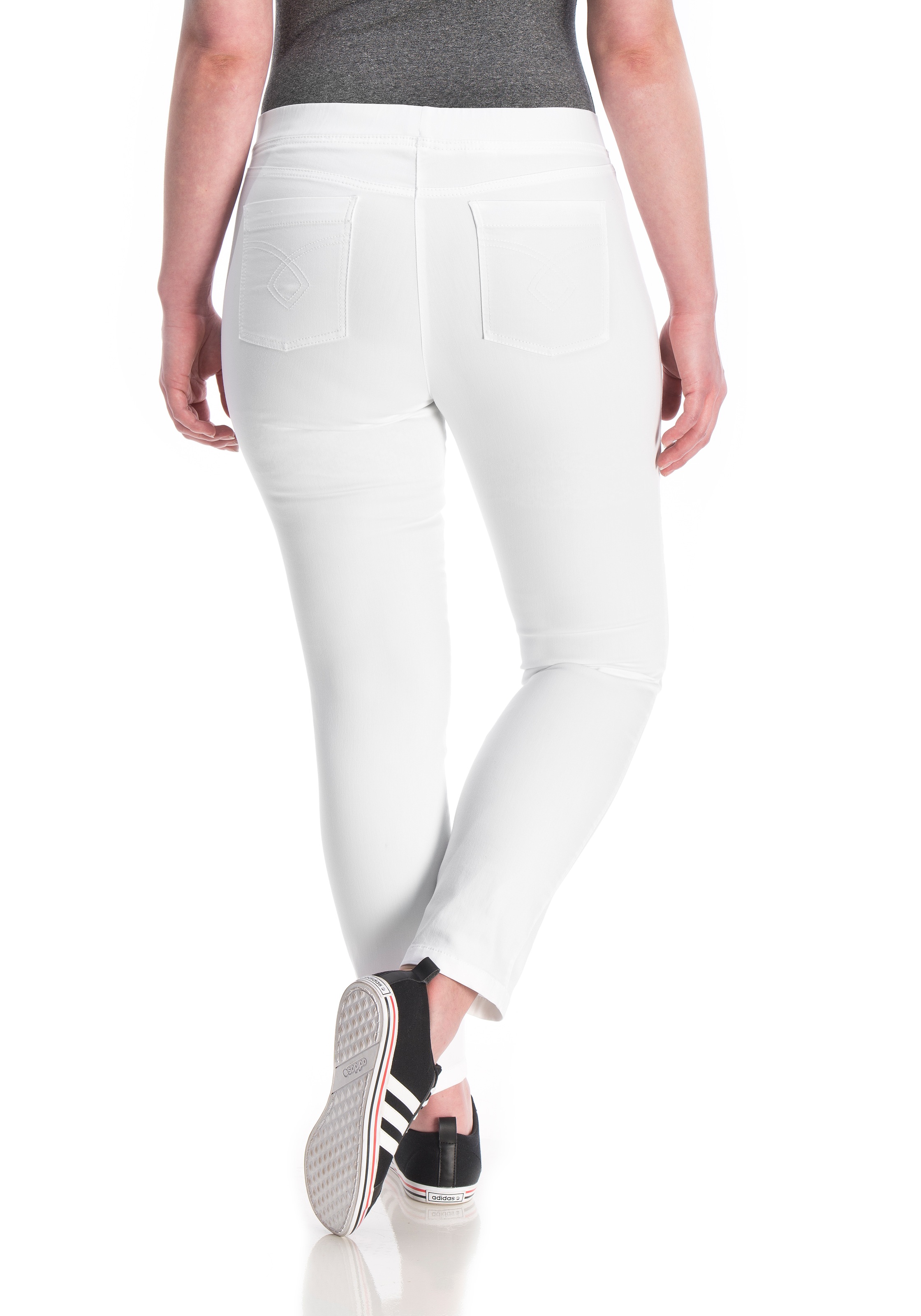 Jeansjeggings KJBRAND "JENNY", Damen, Gr. 52 (26), K-Gr, weiß, Denim/Jeans, Obermaterial: 78% Baumwolle, 18% Polyester, 4% Elasthan, unifarben, skinny fit lang, Jeans, angenehm weiche Quer-Stretch Qualität 2