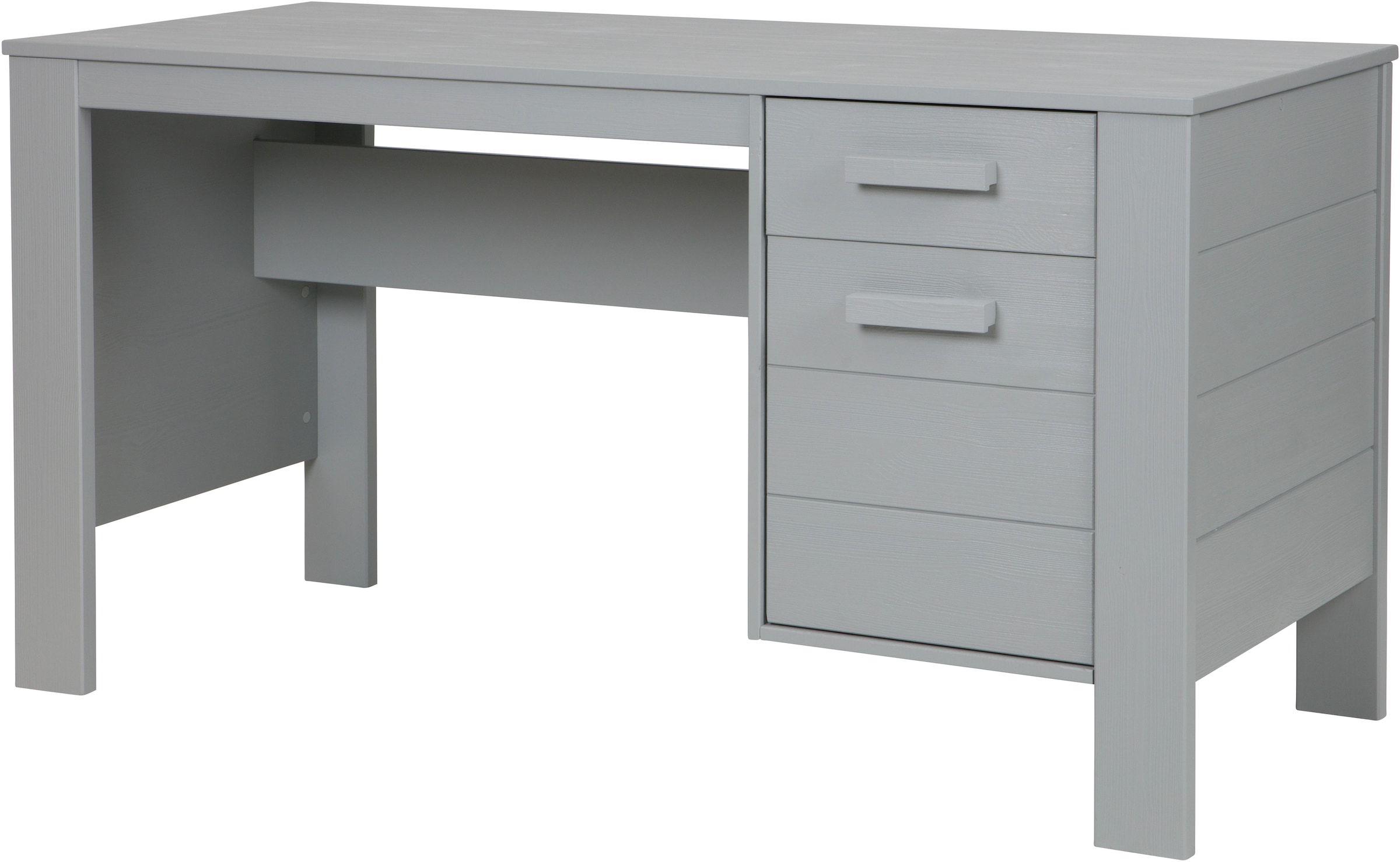 WOOOD Schreibtisch "Julius FSC-Kiefernholz, gebürstet, mit zwei Schubladen 141x59x74 cm" Gebürstete Oberfläche, sichtbare Maserung, wasserbasiert lackiert