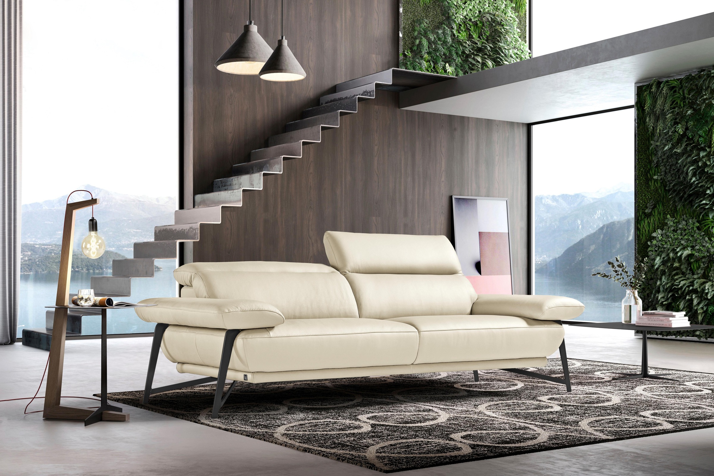 Egoitaliano Polstergarnitur »Anais, Design mit hohem Sitzkomfort für mehr Bequemlichkeit«, Set: bestehend aus Sofa und Ottomane, inkl. Kopfteilverstellung