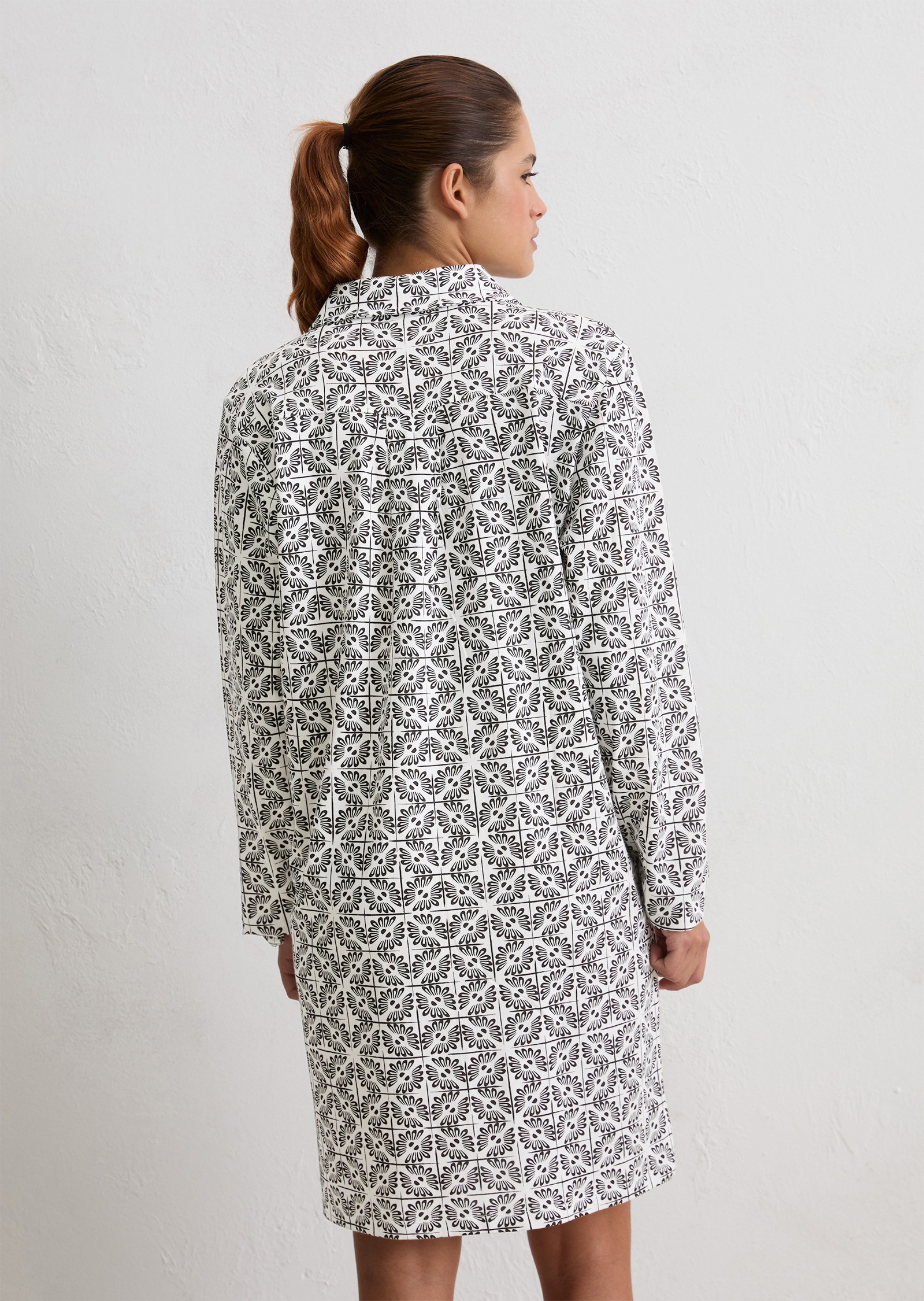 Thumbnail - Marc OPolo Nachthemd "Mix-n-Match Cotton" dezente Knopfleiste, Langarm, Cotton