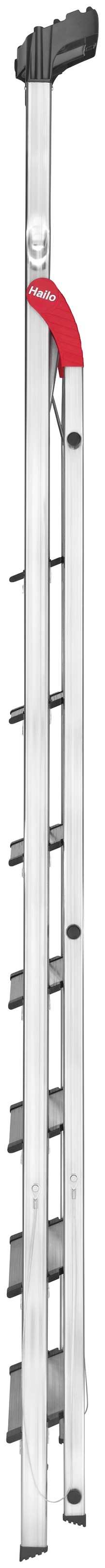 Stehleiter HAILO "L80 ComfortLine", grau (aluminiumfarben), B:50cm H:208cm L:14cm, Aluminium, Leitern, Alu-Sicherheits-Stehleiter 6 Stufen 7
