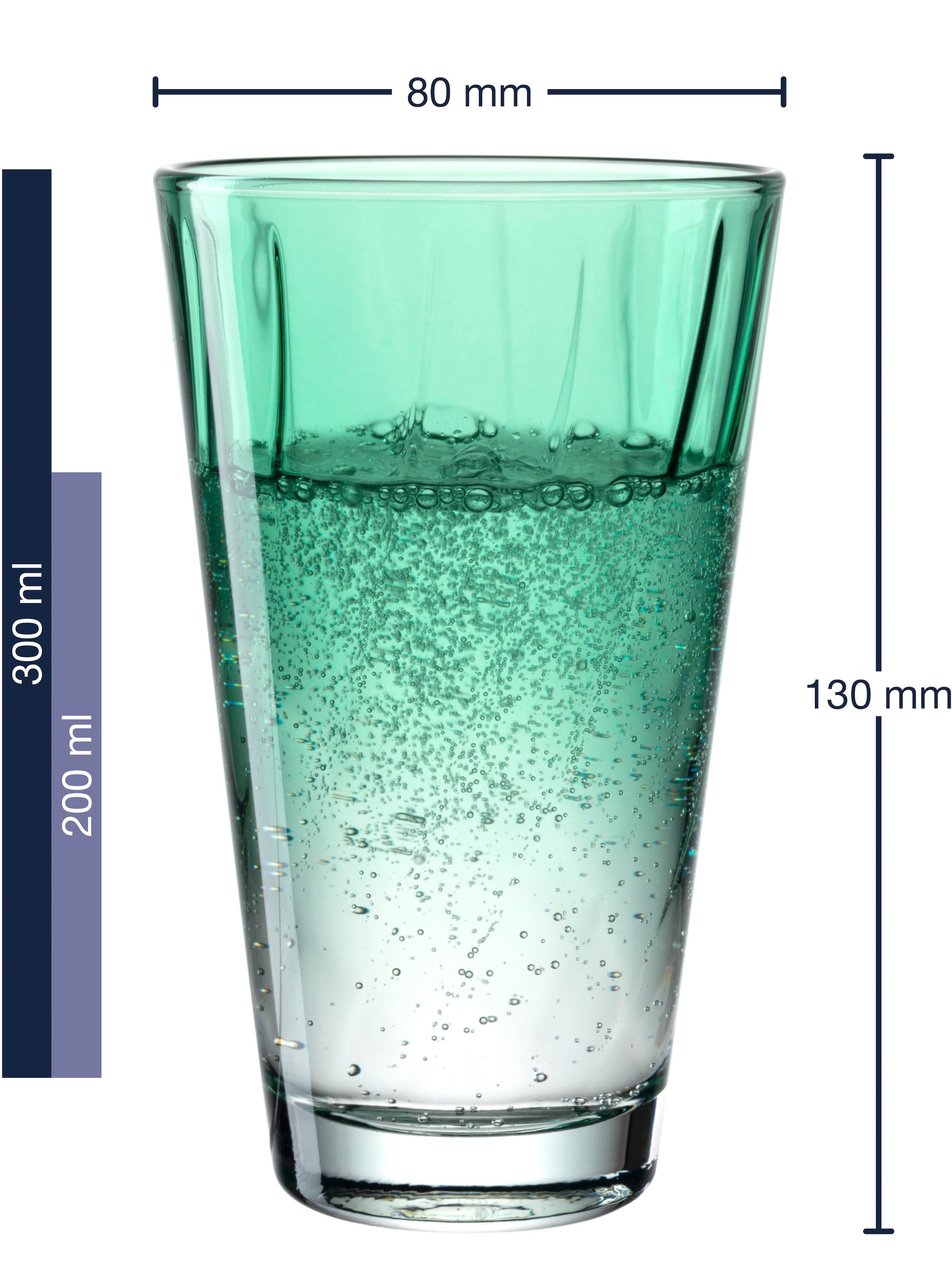 LEONARDO Gläser-Set »Trinkglas, TWIST, 300 ml, 4er-Set« Longdrinkbecher, spülmaschinengeeignet