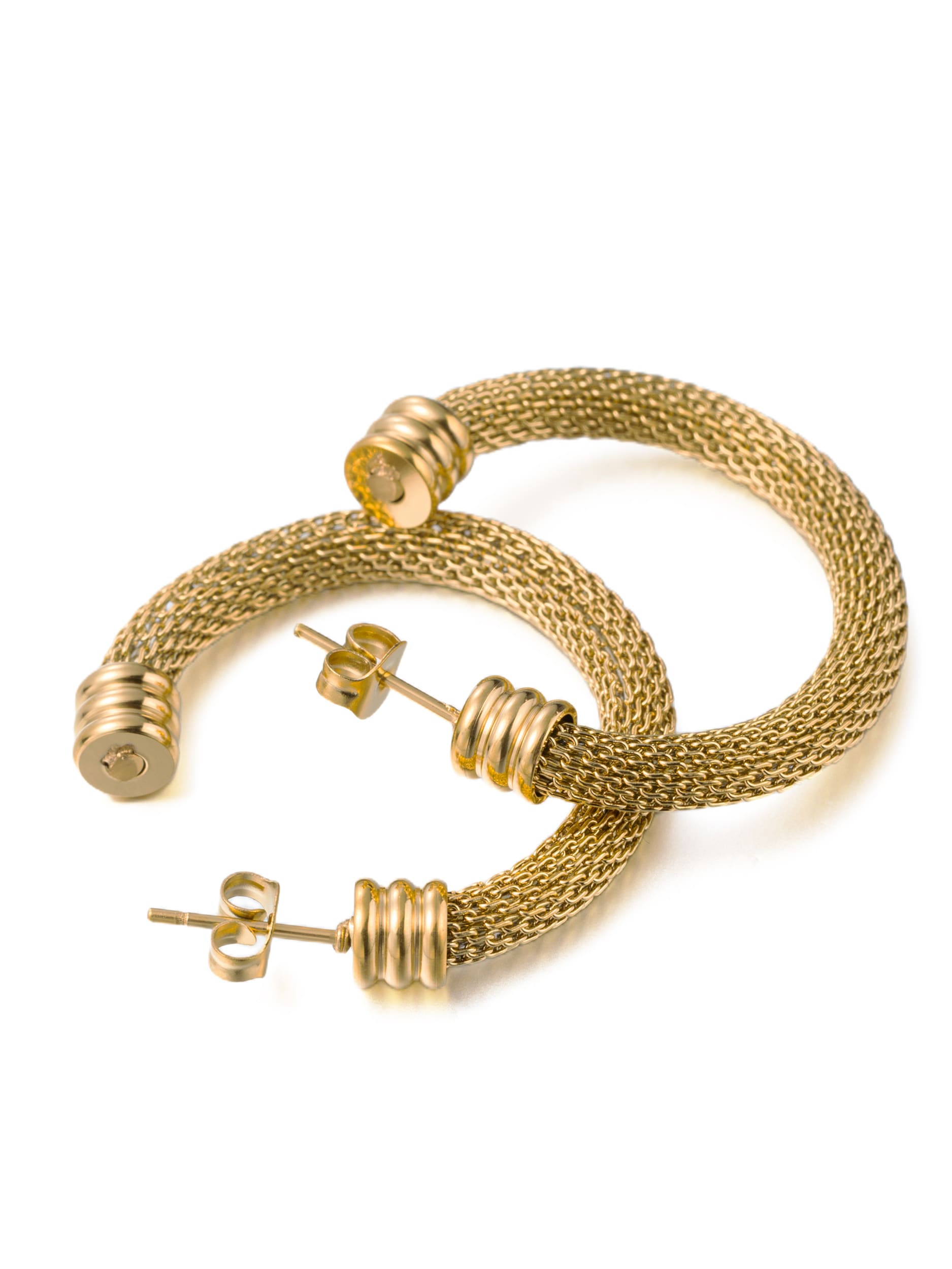 Aniston JEWELRY & WATCHES Paar Creolen »Schmuck Geschenk Edelstahl Ohrschmuck Ohrringe Mesh-Optik« Made in Germany