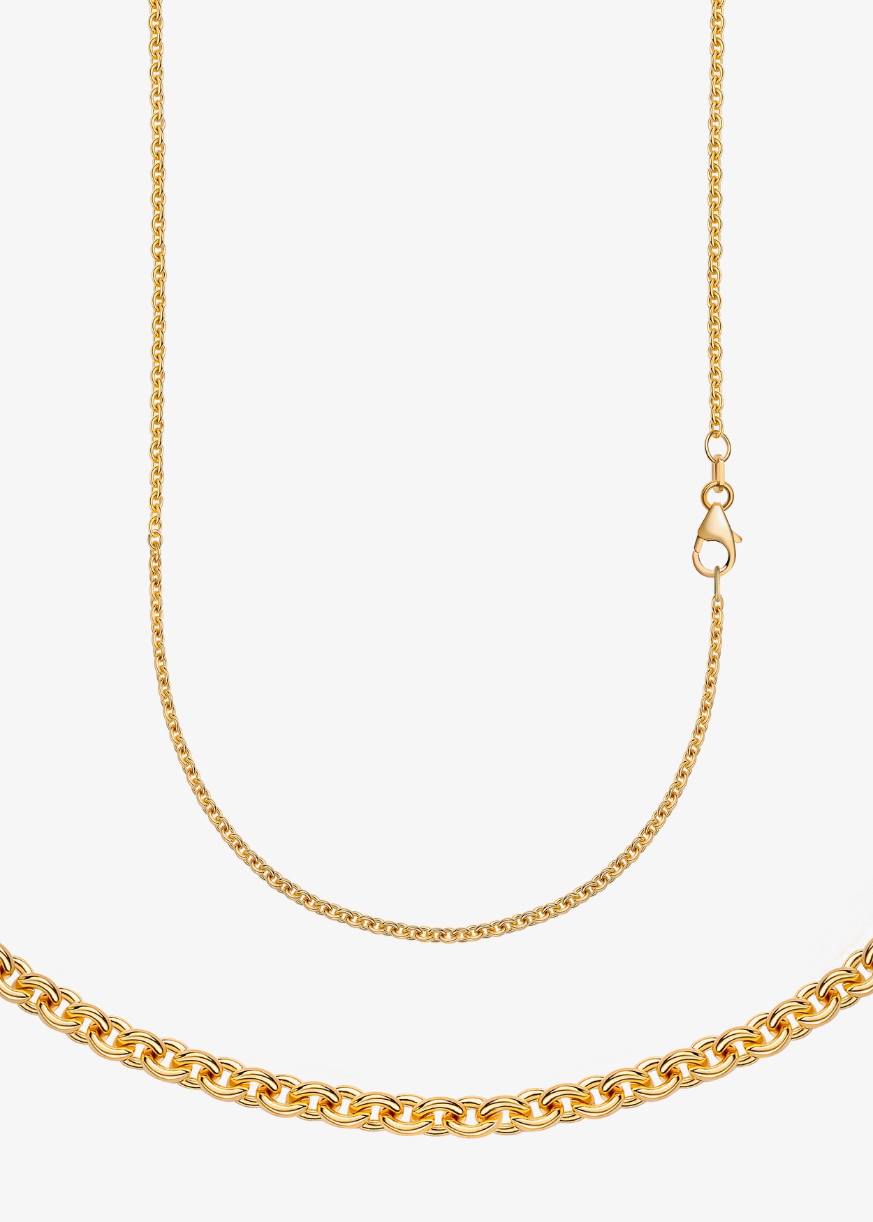 FIRETTI Damen Collierkettchen "Schmuck Geschenk Gold 333 oder 585 Halskette Ankerkette rund", 38, Gelbgold 333, B: 1,9mm, gold, Gelbgold 333,