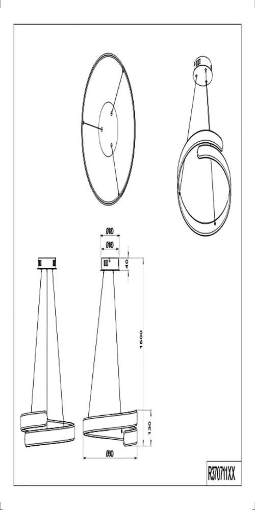 TRIO Leuchten LED Pendelleuchte 37W, neutralweiß 4000K, dimmbar Lumen 4500 1 BAUR »Parma«, flammig-flammig, | Hängelampe höhenverstellbar