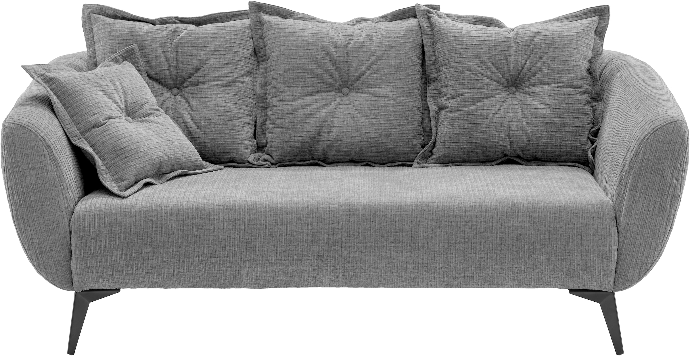 Home affaire 2,5-Sitzer »Baggio, Breite 196 cm zeitlos & elegant, bequem« schwarze Metallfüße