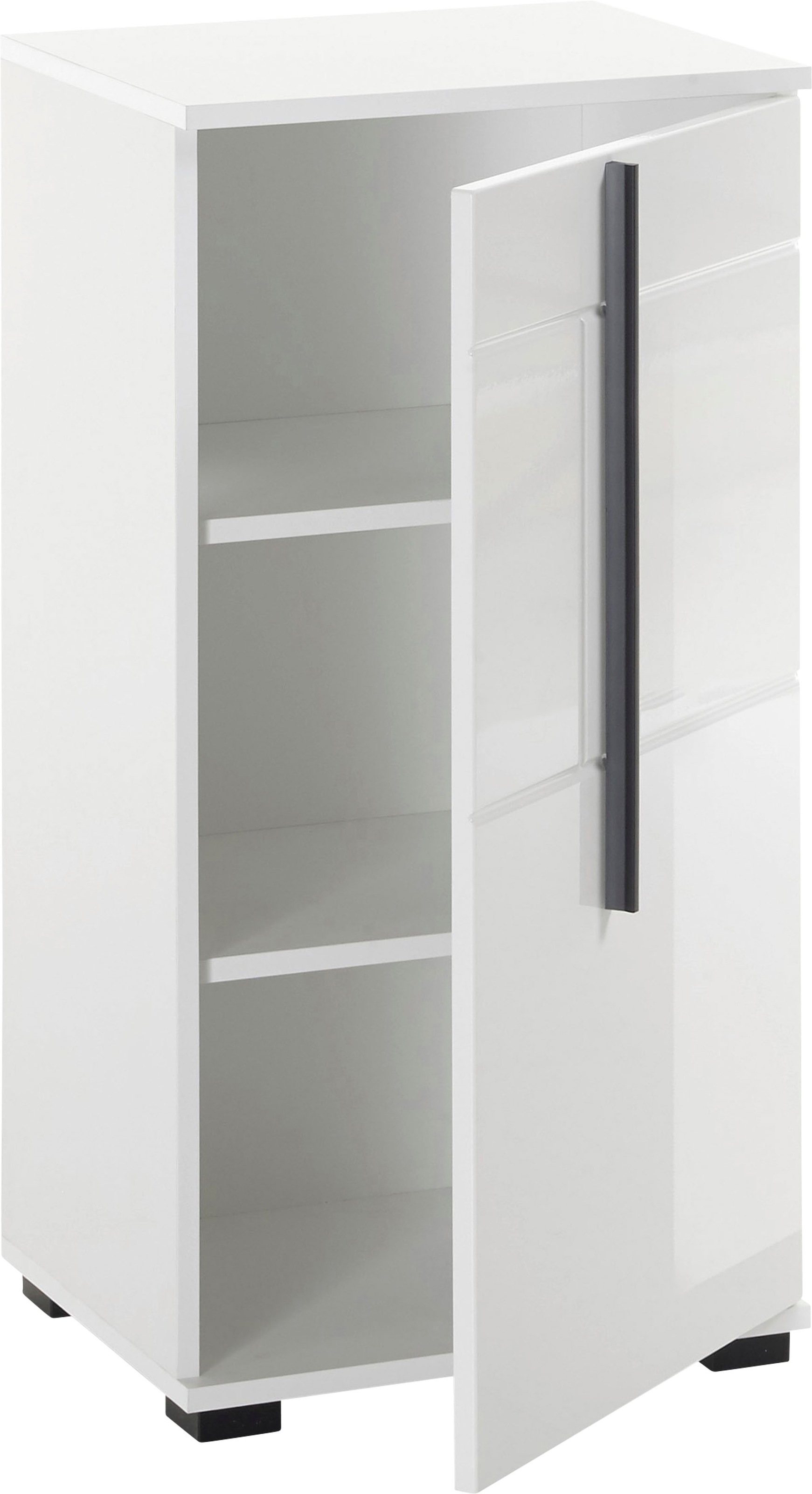 Thumbnail - INOSIGN Unterschrank "Cantara, Badschrank in Hochglanz Weiß, Schrank im modernen Design", mit schwarzen Griffen, ausreic...